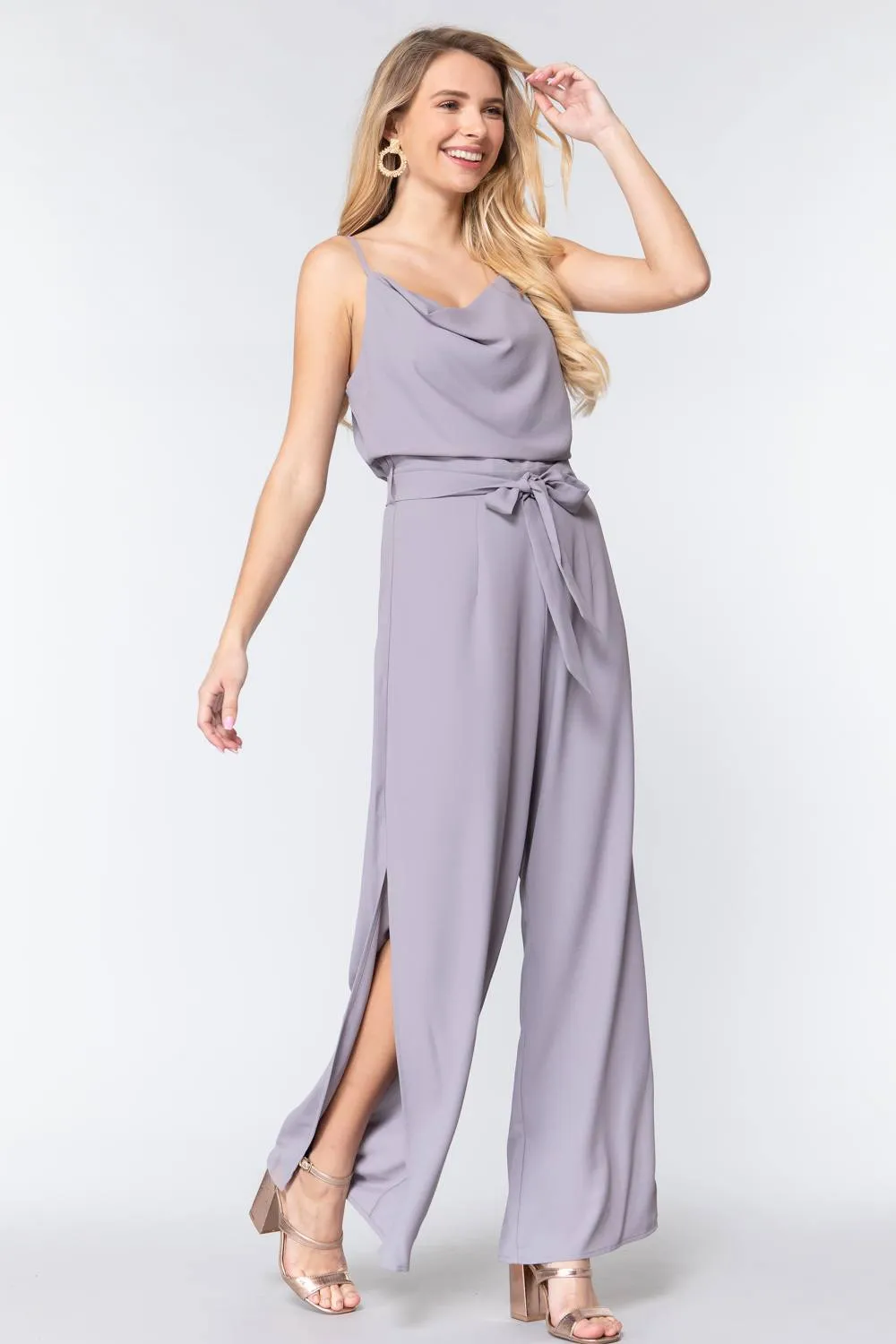 Cowl Neck Cami Woven Jumpsuit