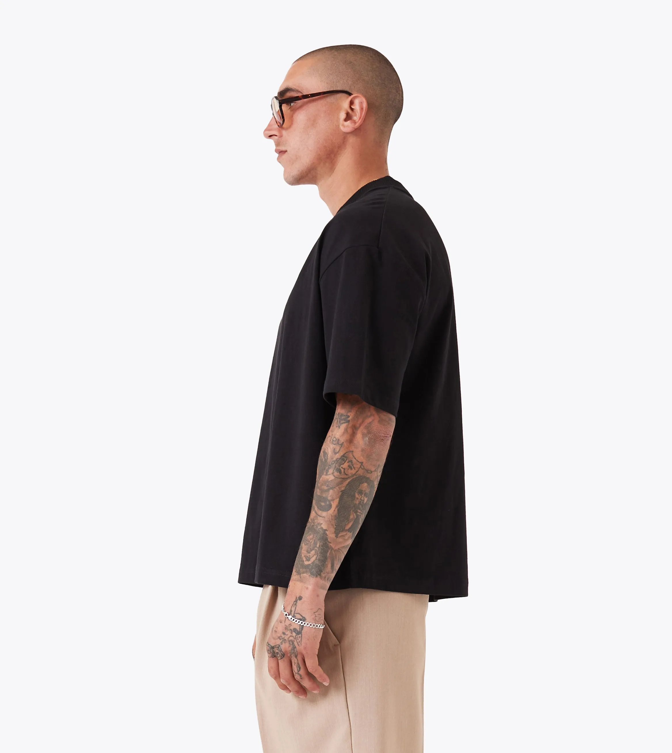 Cropped Lounge Tee Black