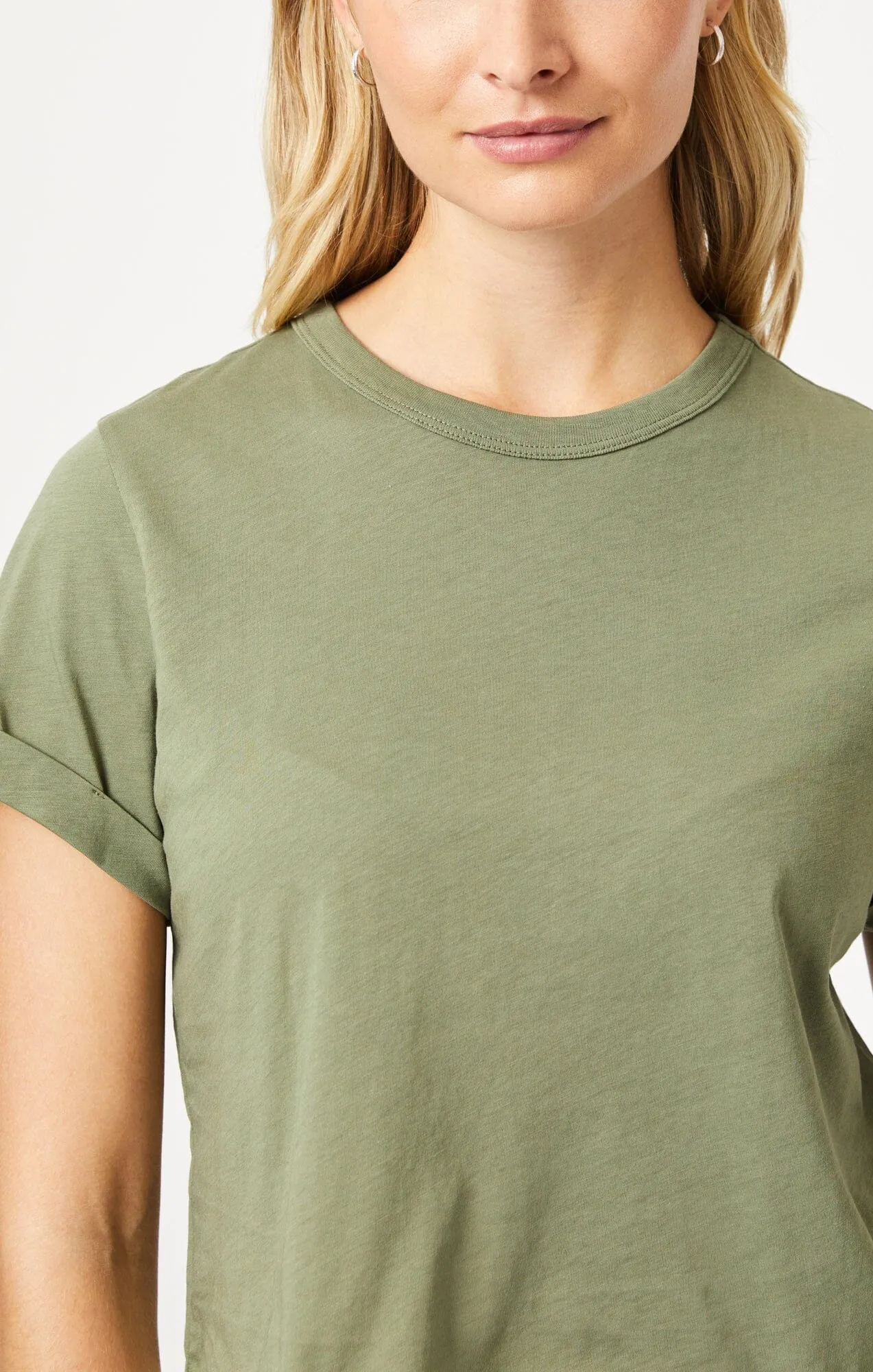 CROPPED T-SHIRT IN DEEP LICHEN GREEN