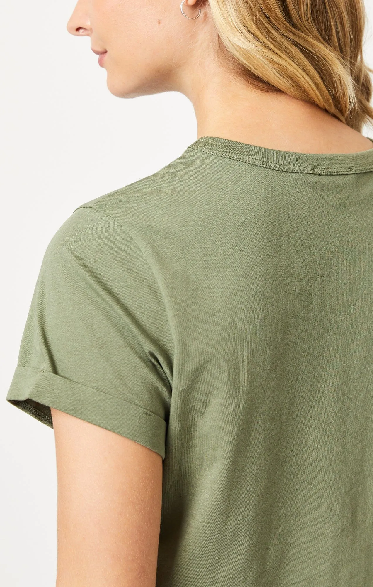 CROPPED T-SHIRT IN DEEP LICHEN GREEN