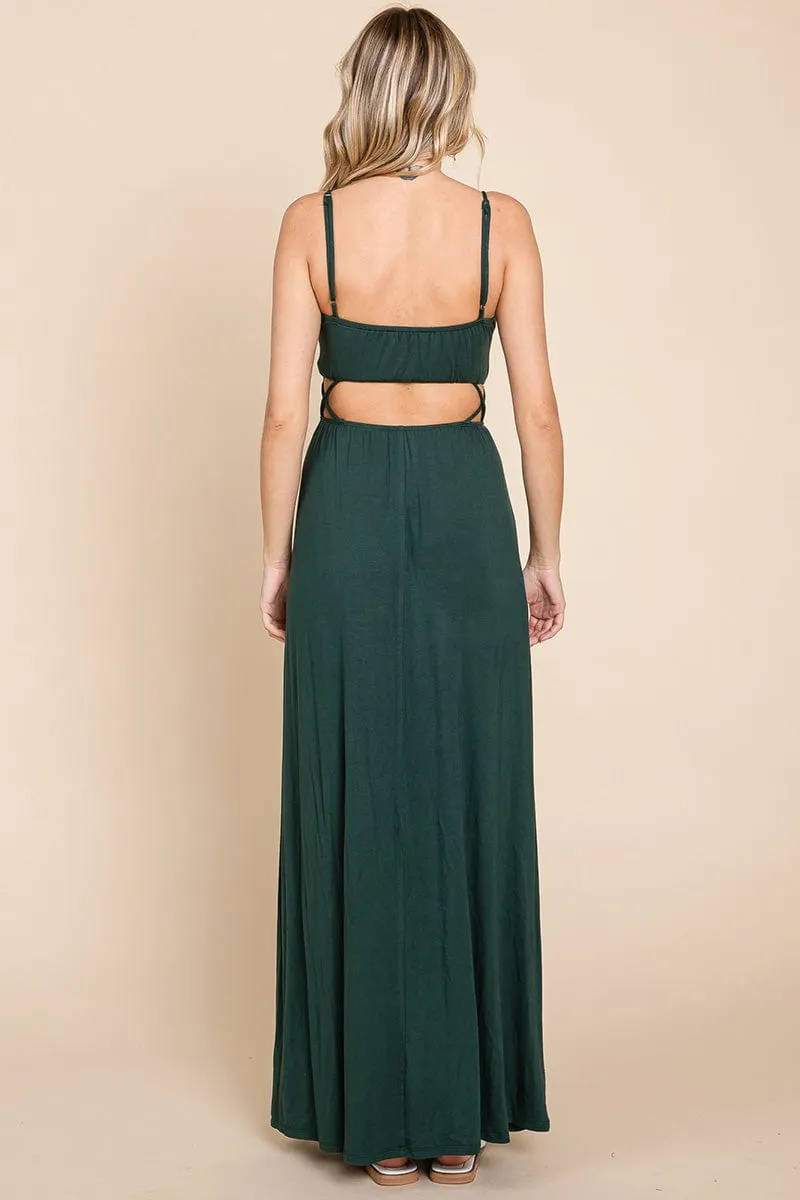 Cut Out Waist Jersey Maxi Dress