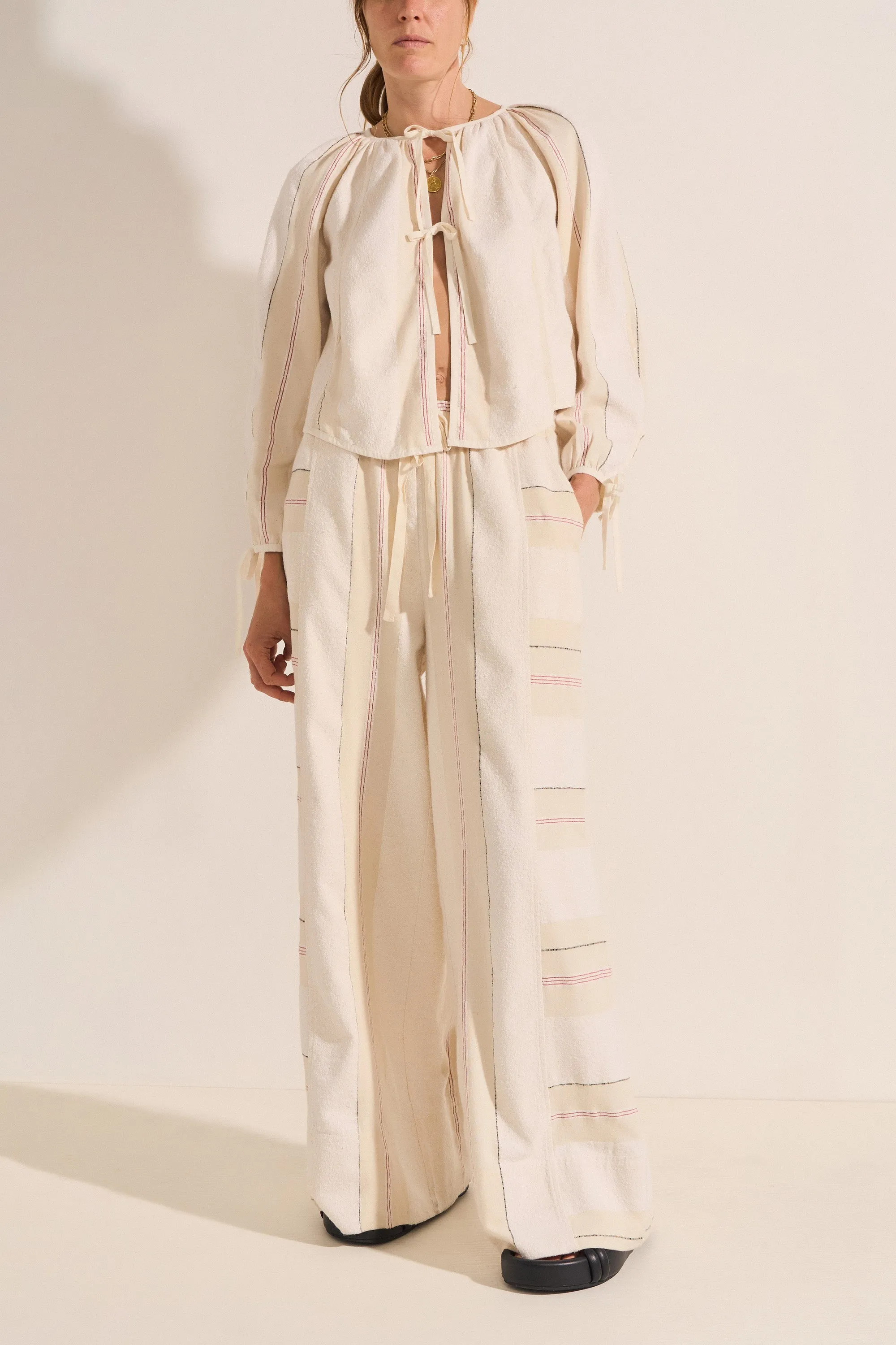 Delian Cream Boucle Stripe Jacket