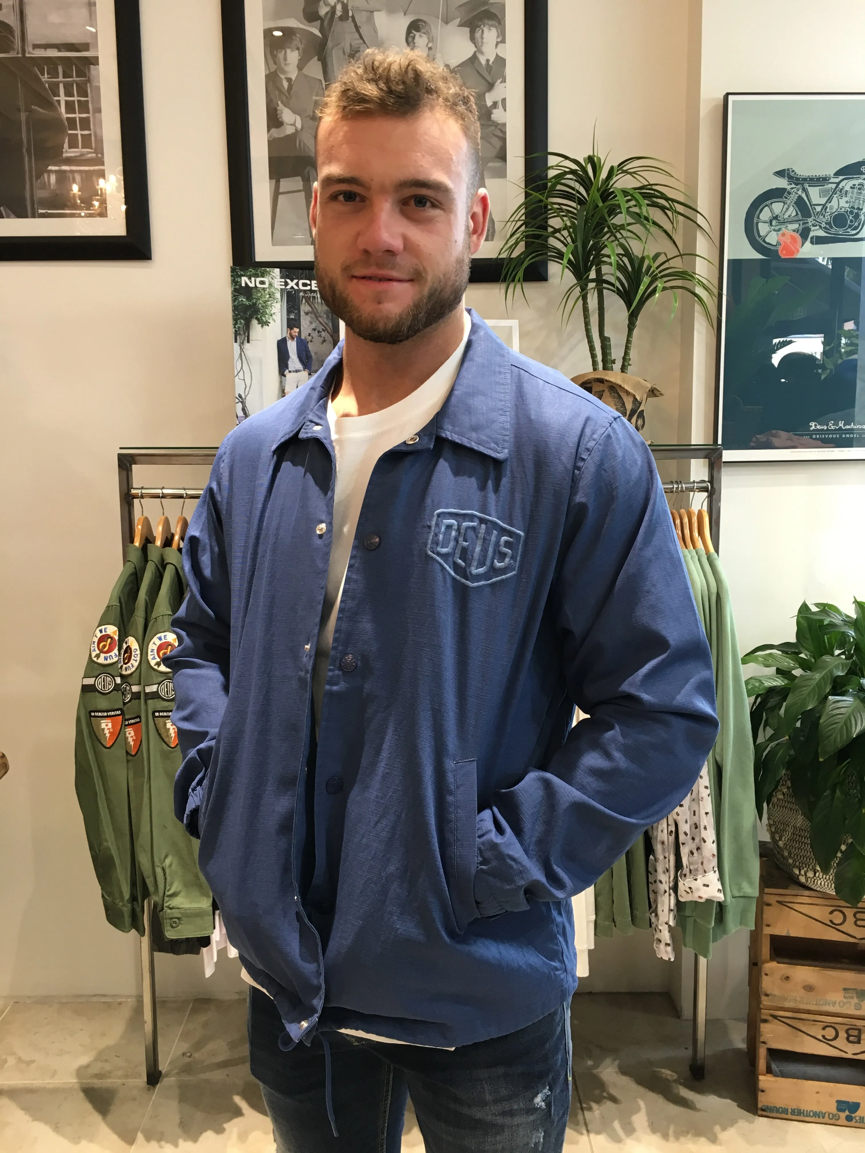 Deus Camperdown Premium Coach Jacket Blue