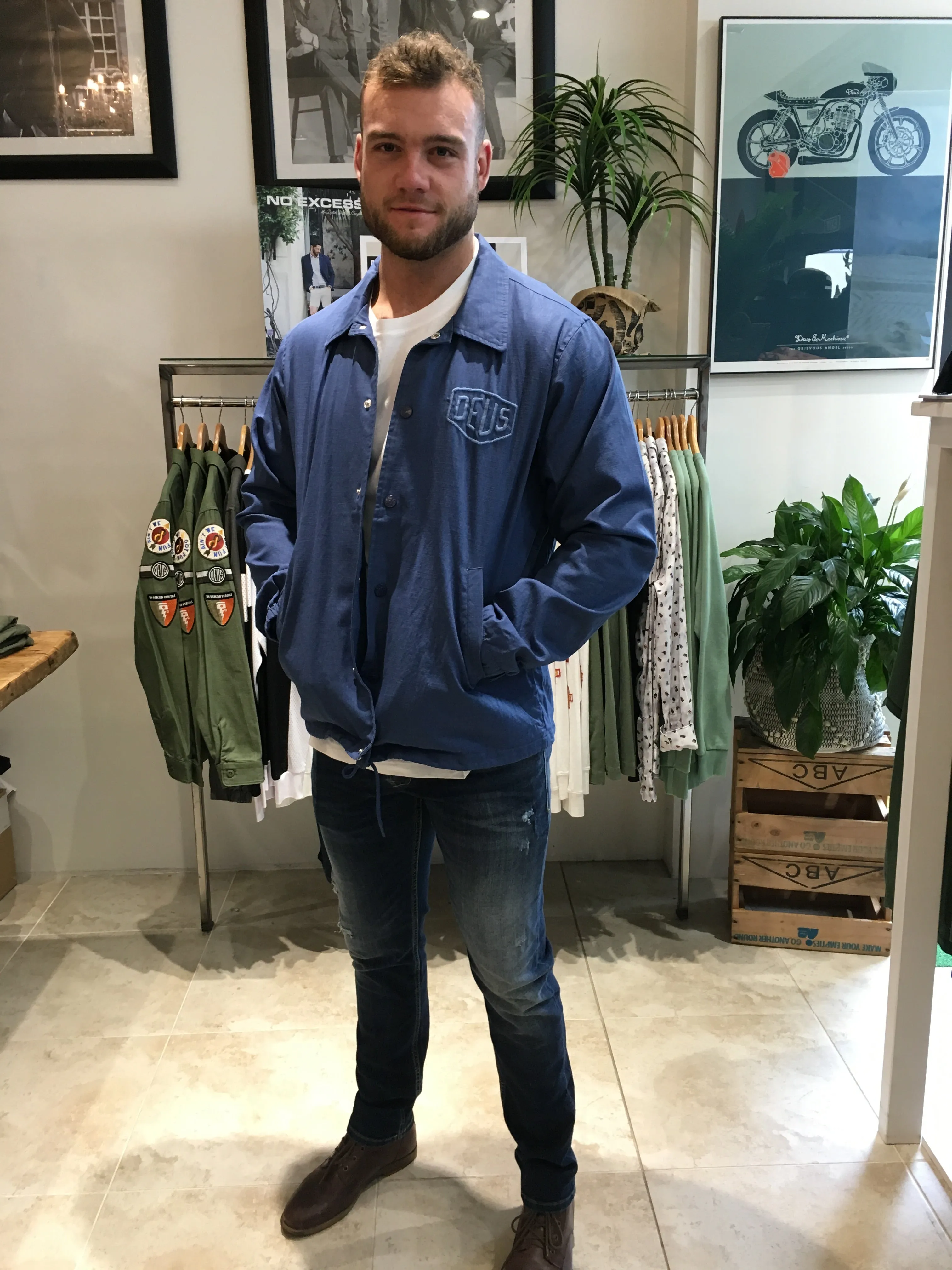 Deus Camperdown Premium Coach Jacket Blue