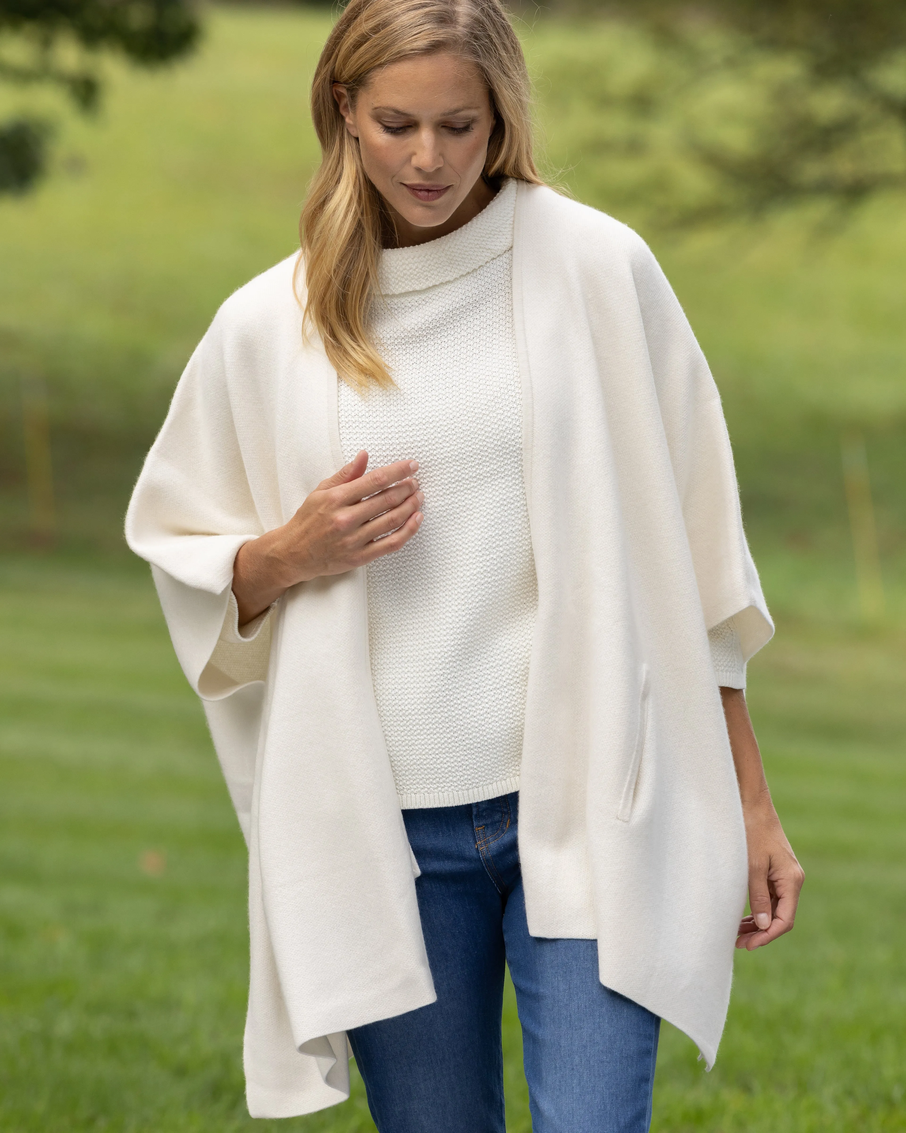 Divina Double Knit Cashmere Cape