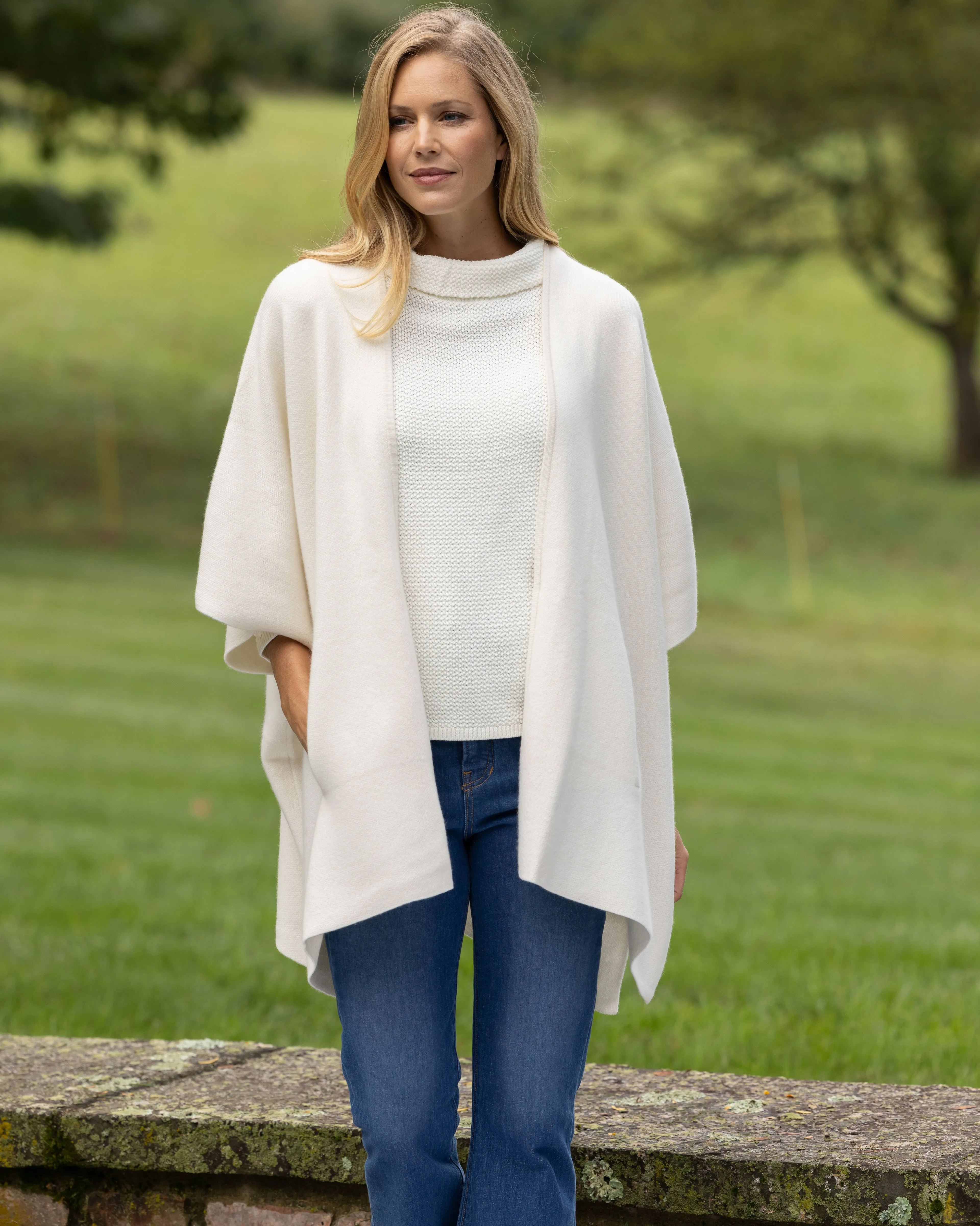 Divina Double Knit Cashmere Cape