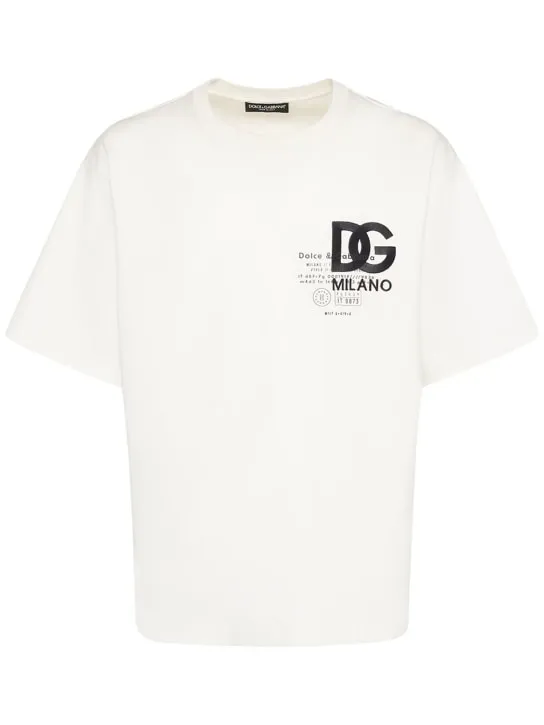 Dolce&amp;Gabbana   Embroidered logo cotton jersey t-shirt 