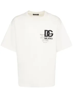 Dolce&amp;Gabbana   Embroidered logo cotton jersey t-shirt 