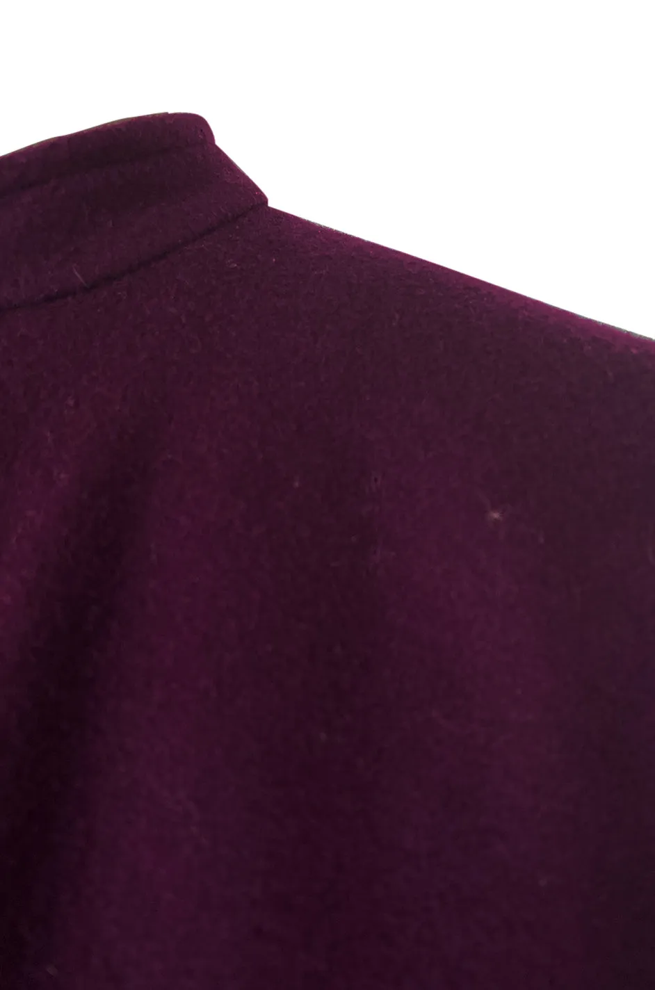 Early 1970s Yves Saint Laurent Deep Purple Wool Coachman Cape