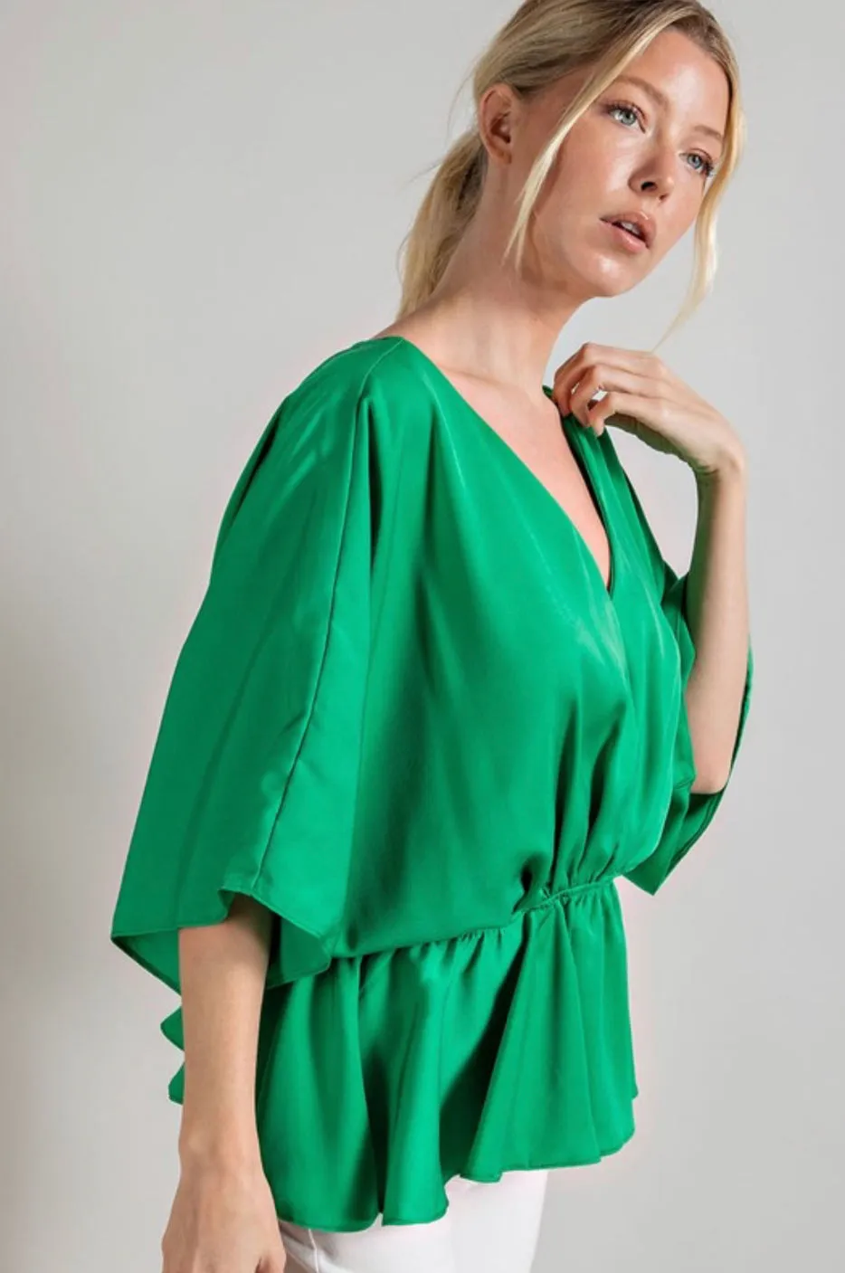 ee:some Kelly Green Peplum Top