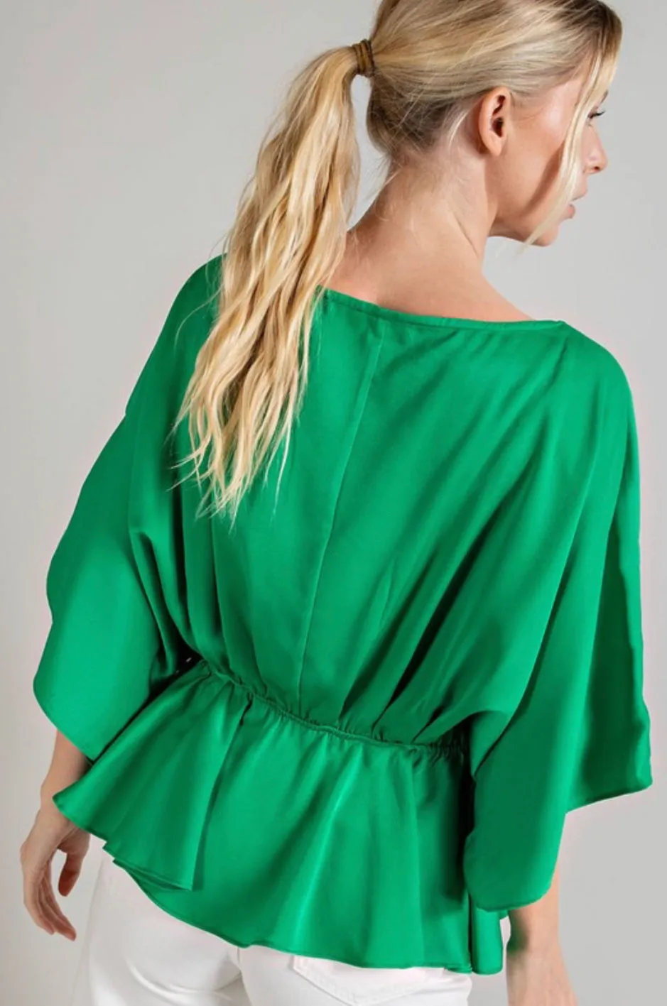 ee:some Kelly Green Peplum Top