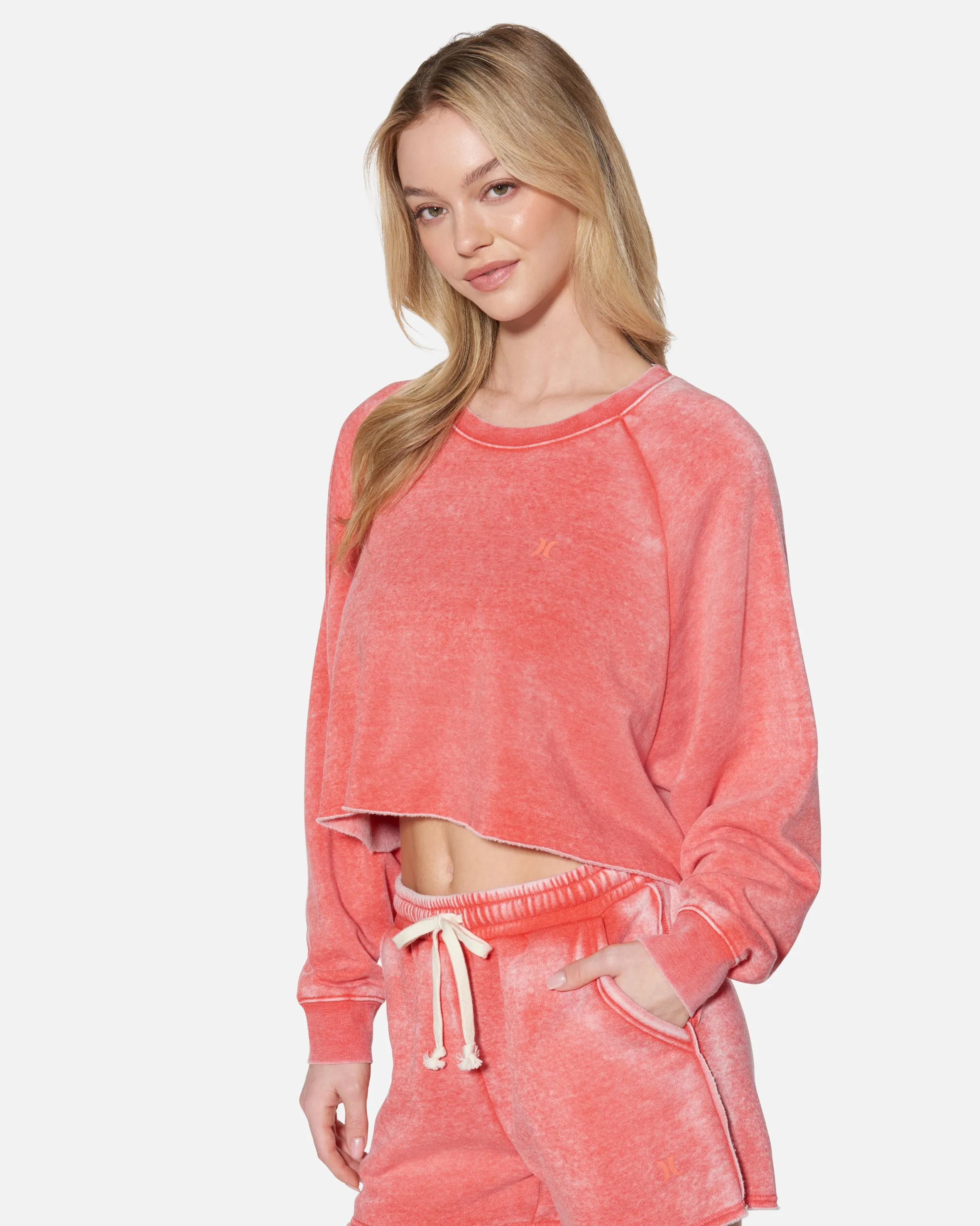 Essential Burnout Fleece Crop Crewneck