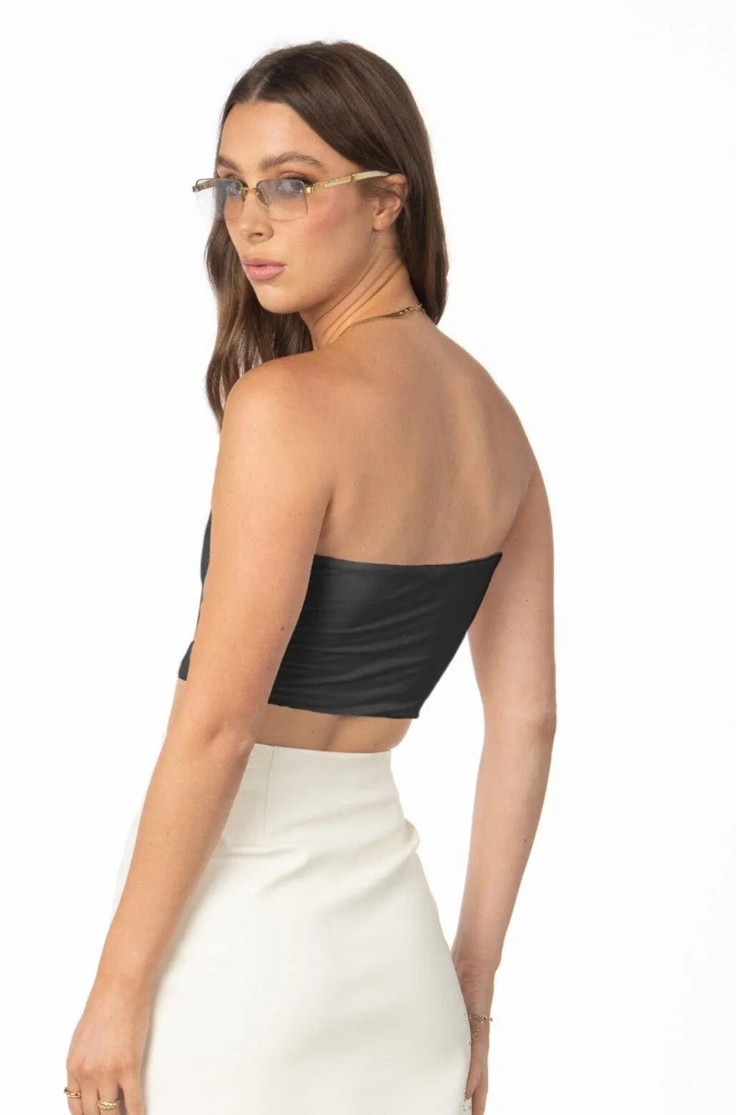 Essential Cropped Black Tube Top