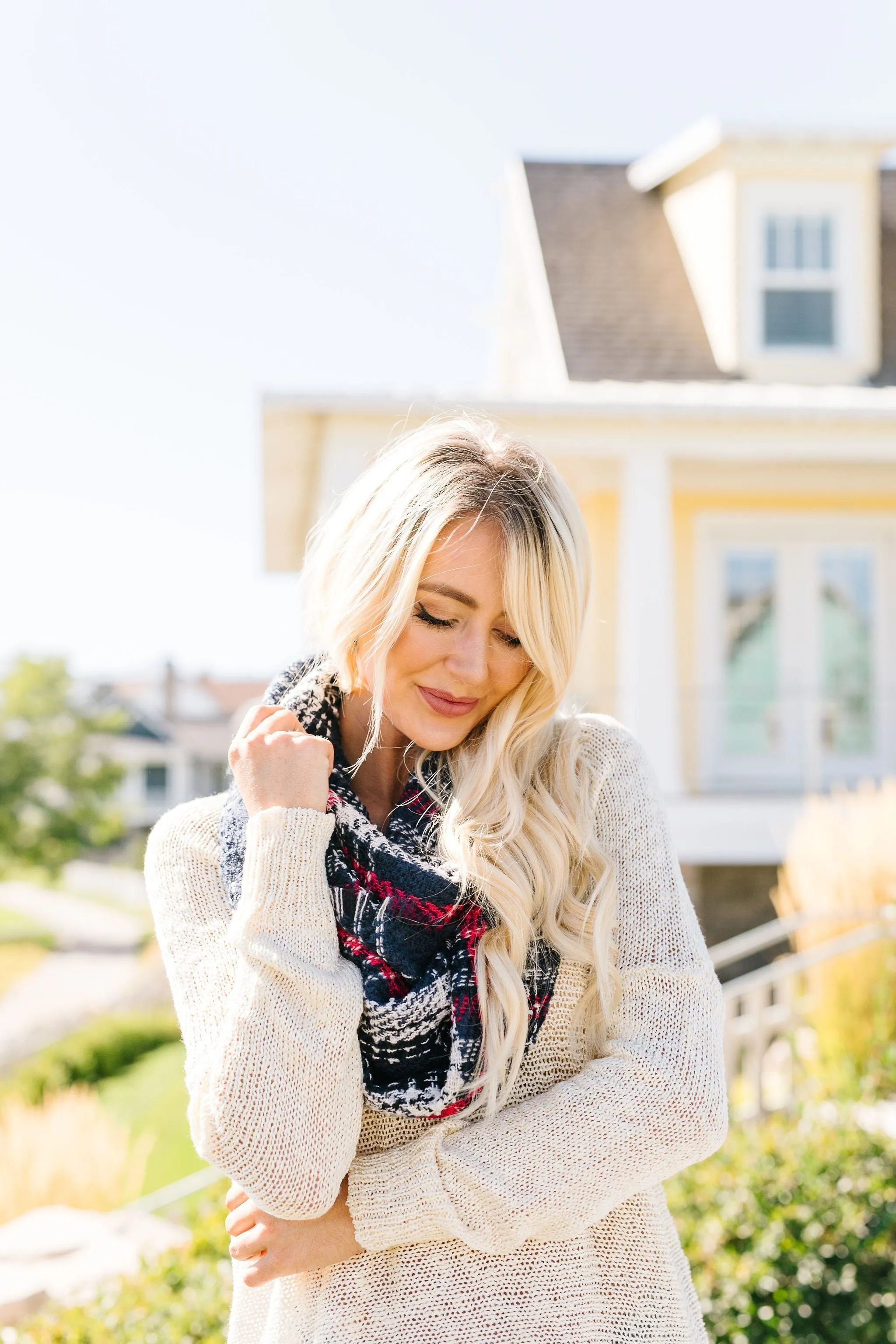 Fall And Beyond Infinity Scarf In Navy