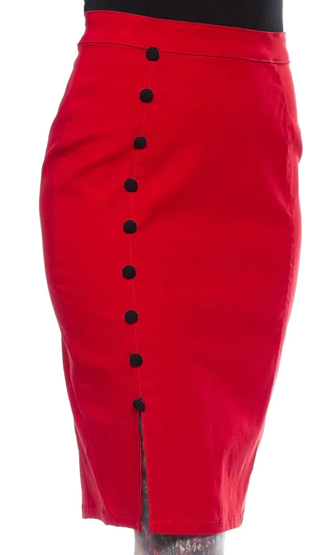 Fancy Red Pencil Skirt