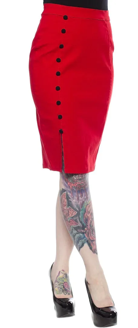 Fancy Red Pencil Skirt