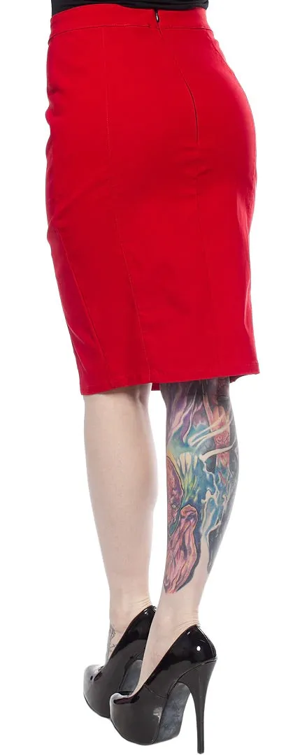 Fancy Red Pencil Skirt