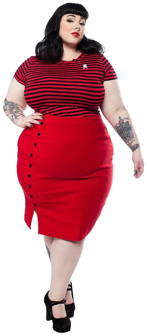 Fancy Red Pencil Skirt