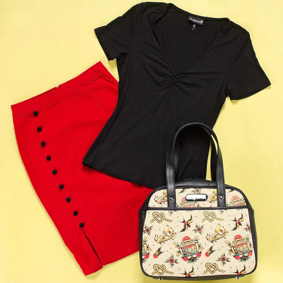 Fancy Red Pencil Skirt