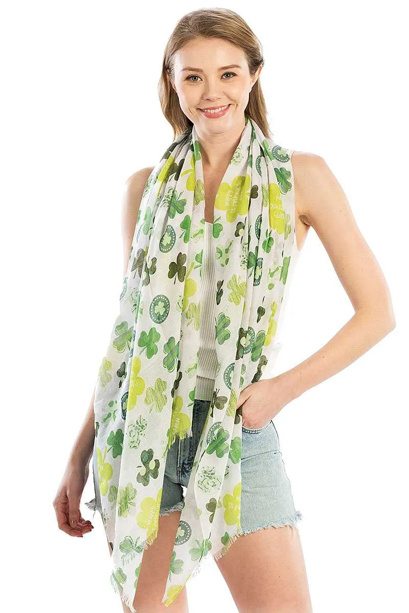 Fashion Chiffon Clover Print Scarf