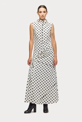 Fashion Textured Knit Long Dress Polka Dot