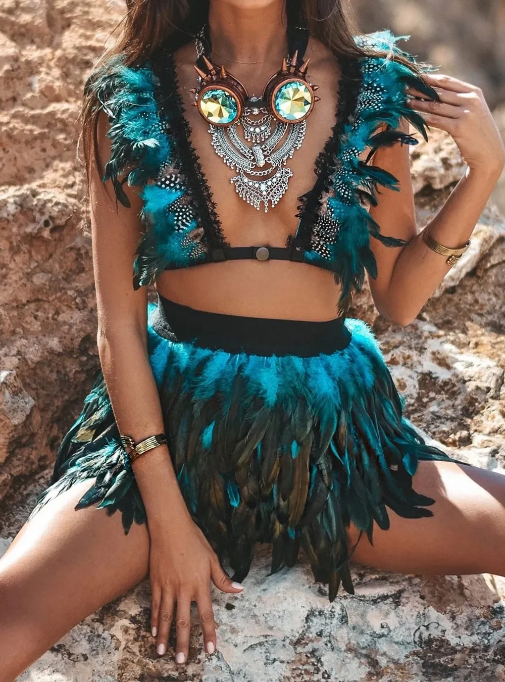 Feather Nightclub Crop Top