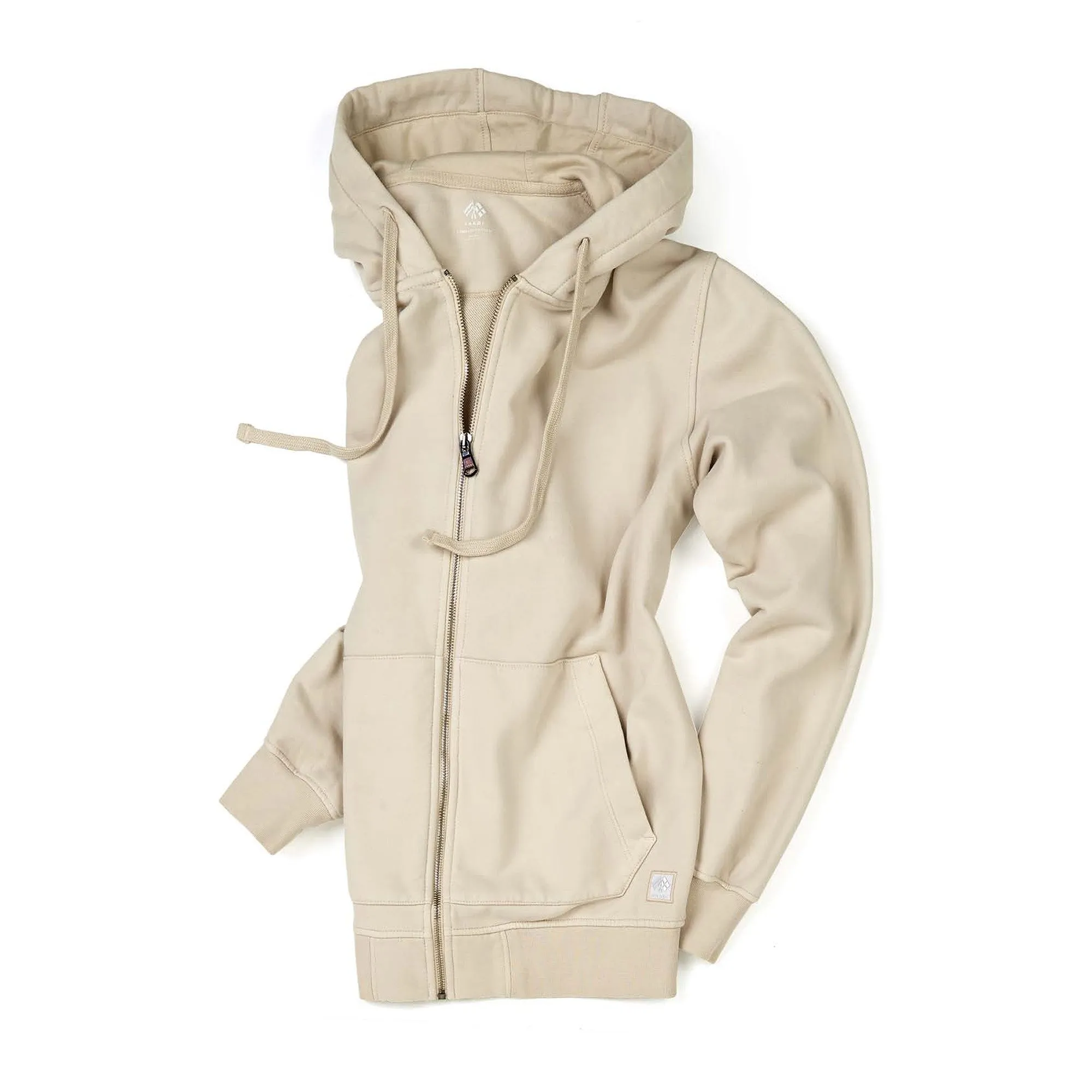 FRADI Cotton Fleece Hooded Zip Jacket BEIGE