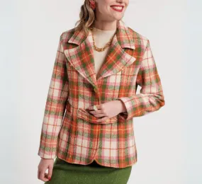 Frances Valentine - Bobby Wool Plaid Blazer in Pink and Green