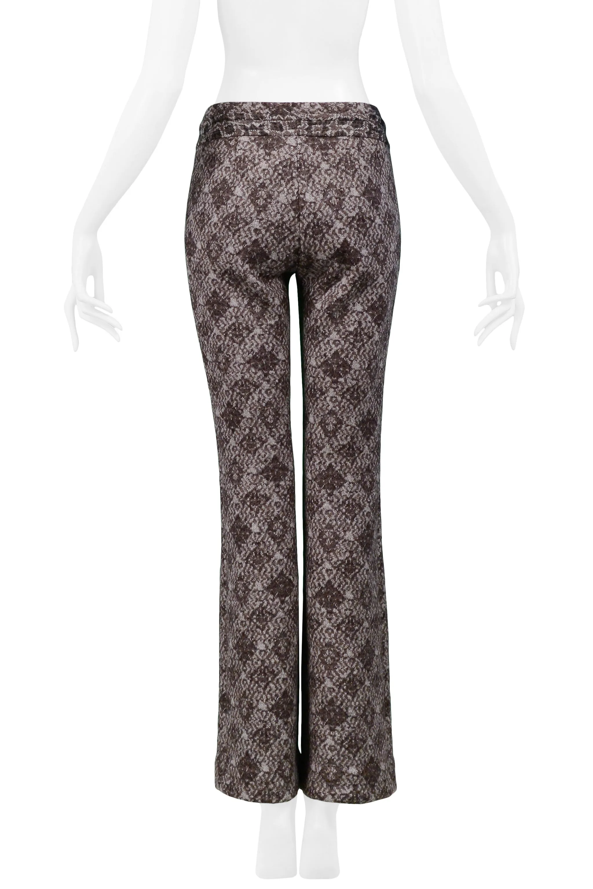 GIANFRANCO FERRE BROWN FUR PRINTED VEST & PANTS ENSEMBLE 2006