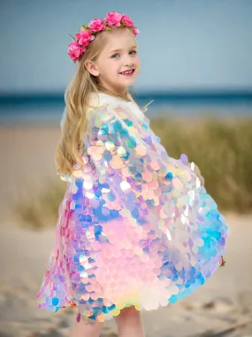 Girls Sequin Mermaid Cape