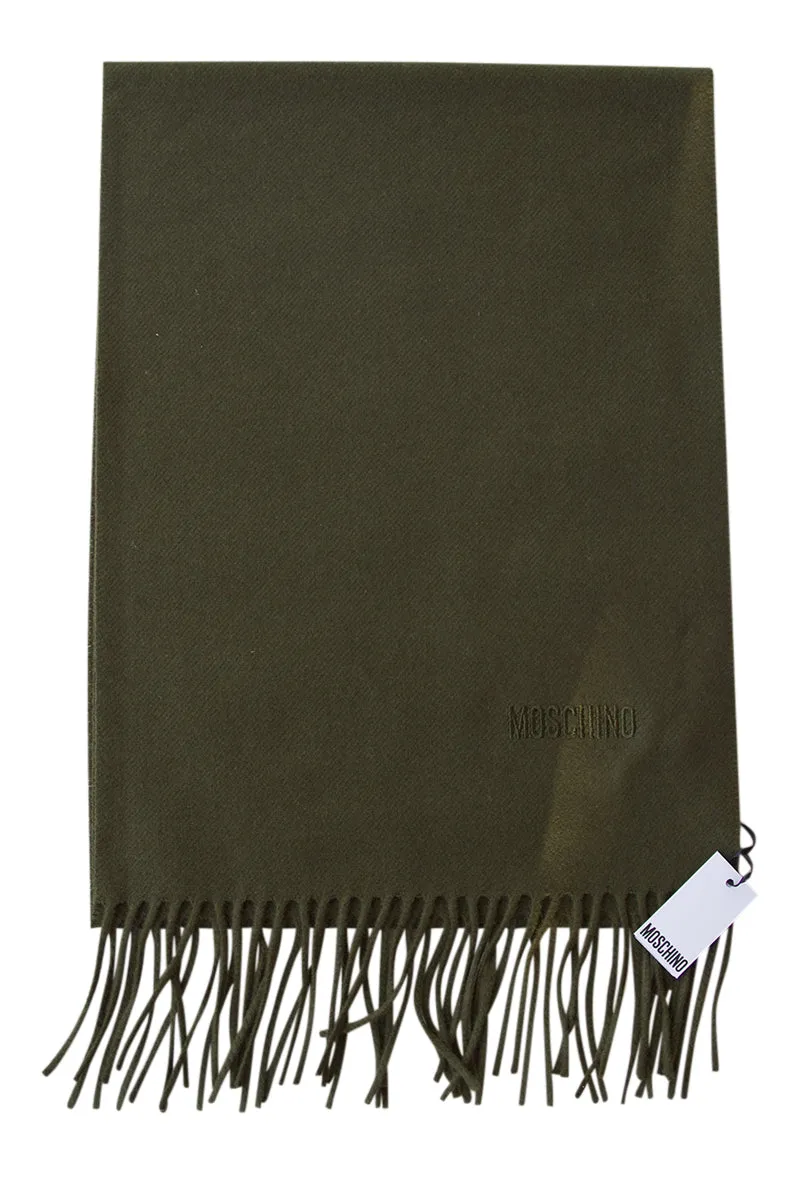 Green scarf in soft merino wool from Moschino