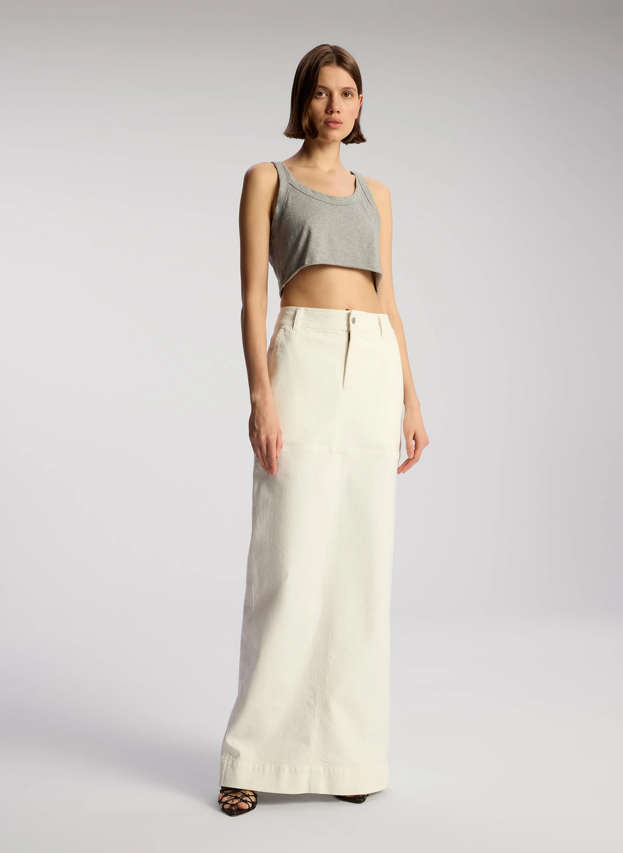 Halsey Cropped Cotton Rib Tank