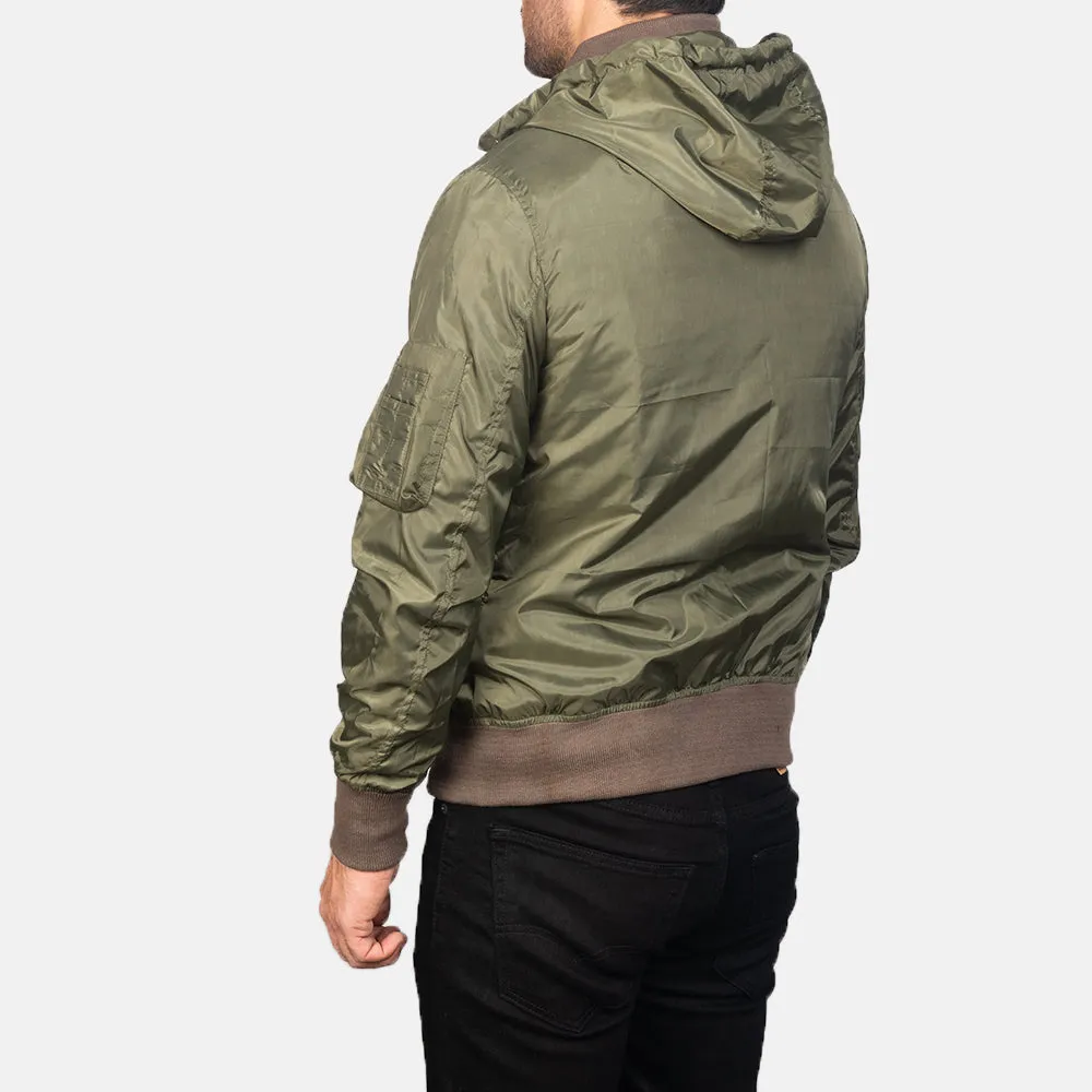 Hanklin Ma-1 Green Hooded Bomber Jacket