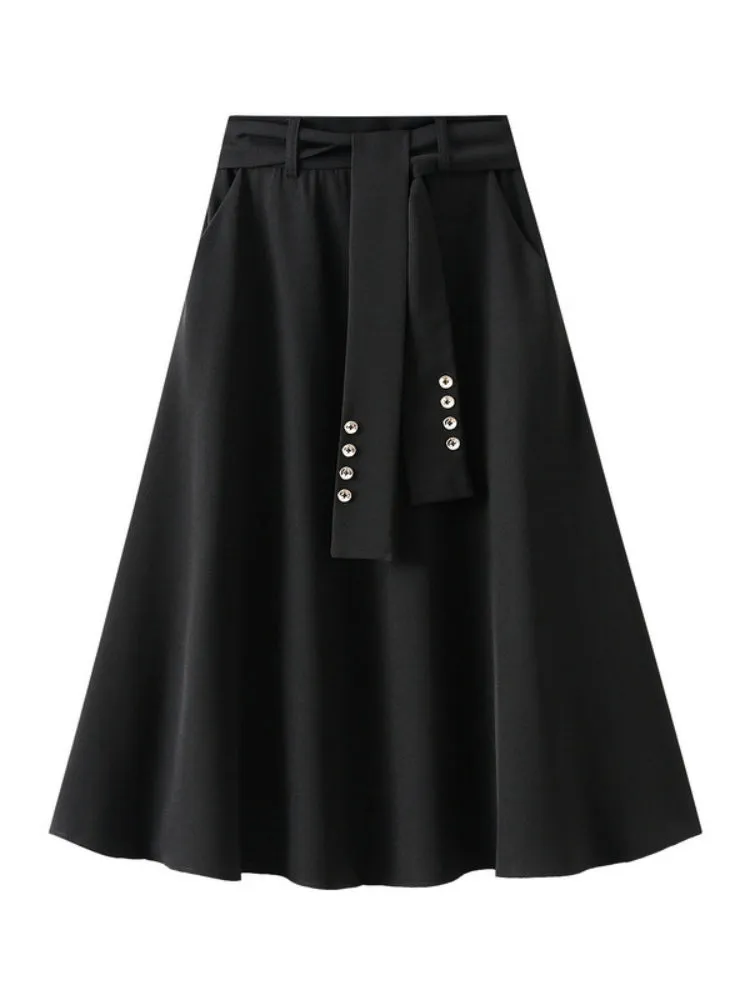 High Waist Medium to Long Slim Skirt