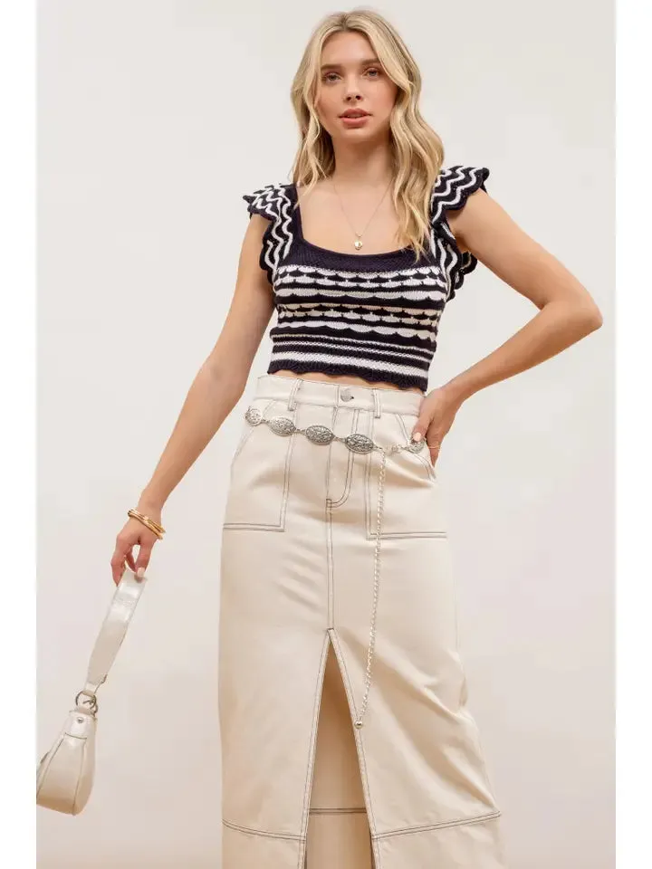 Jaci Knit Crop Top •