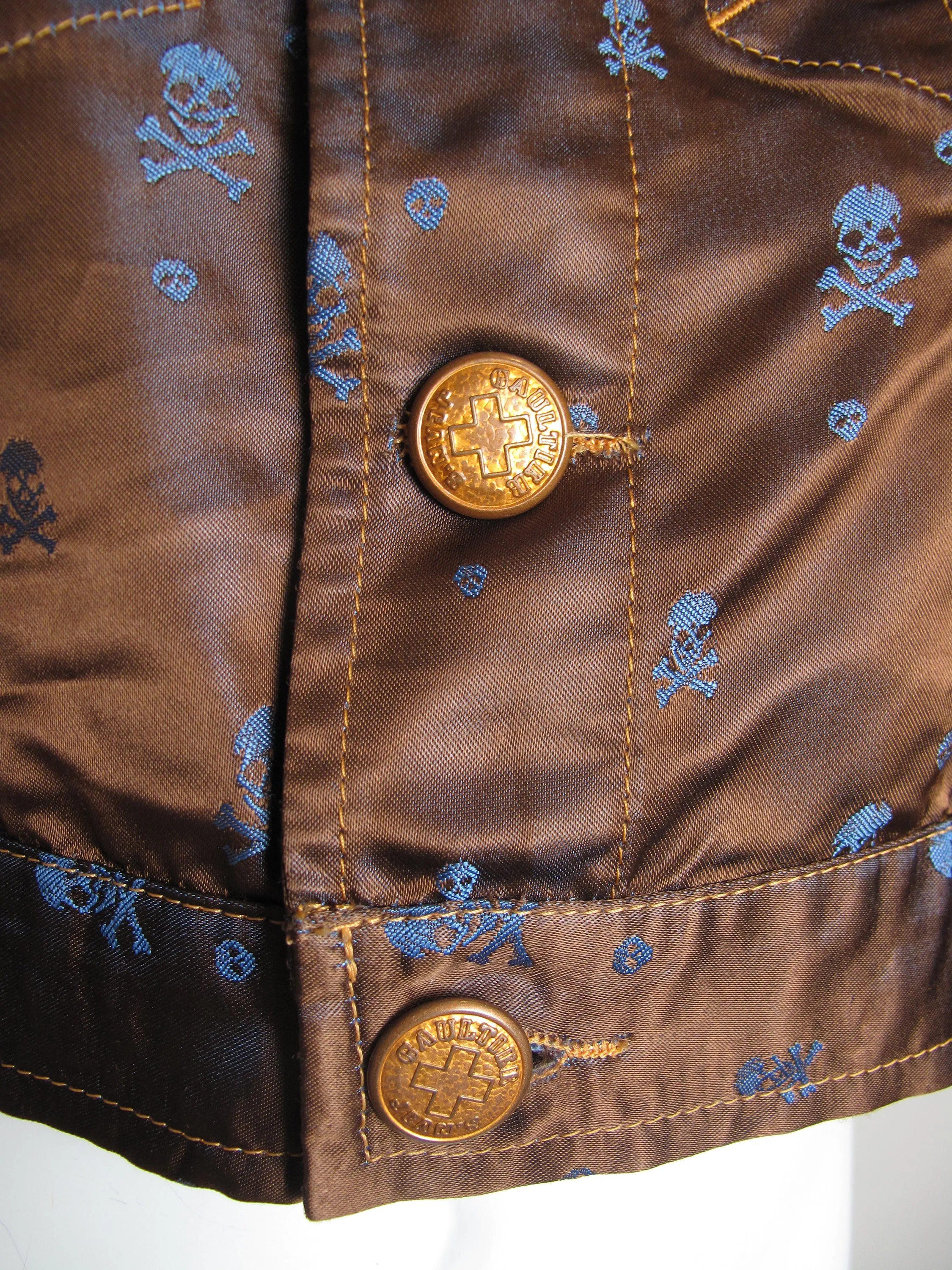 JEAN PAUL GAULTIER Cropped skull satin jacket