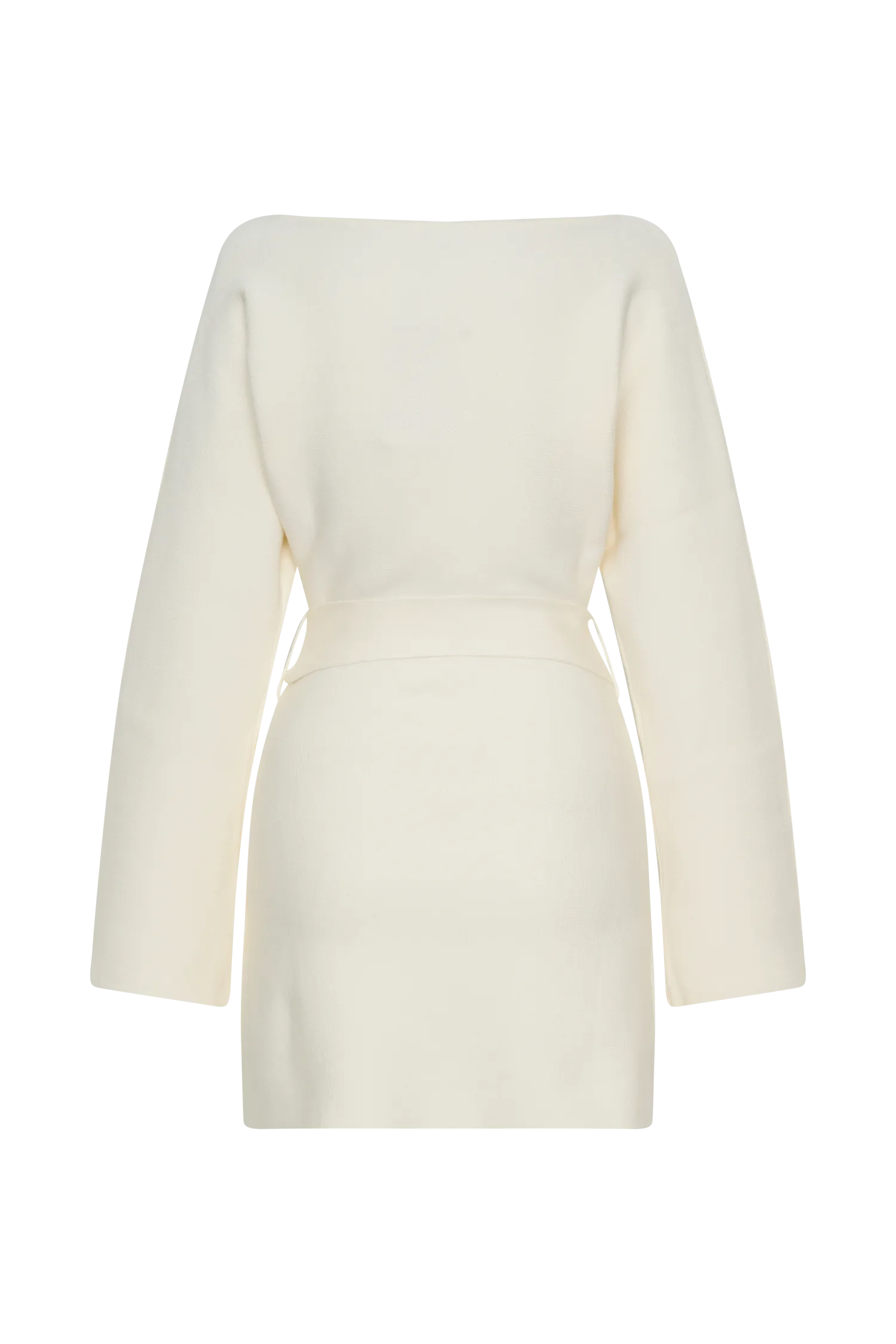 Kassie Belt Tie Knit Mini Dress - Ivory