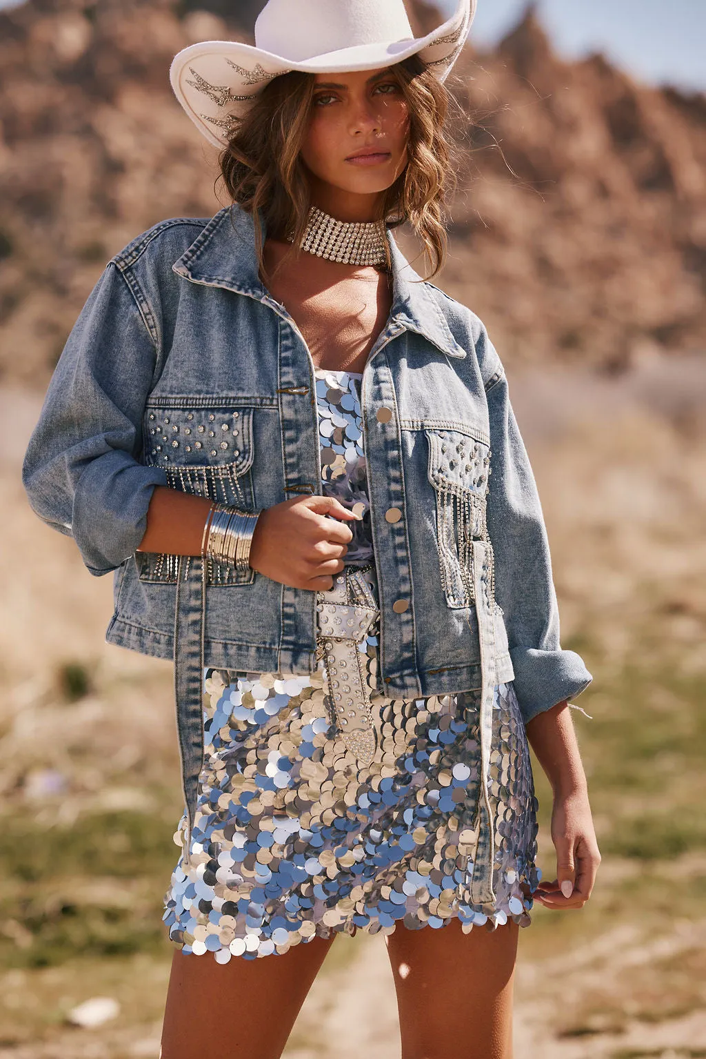 Knoxville Rhinestone Denim Jacket