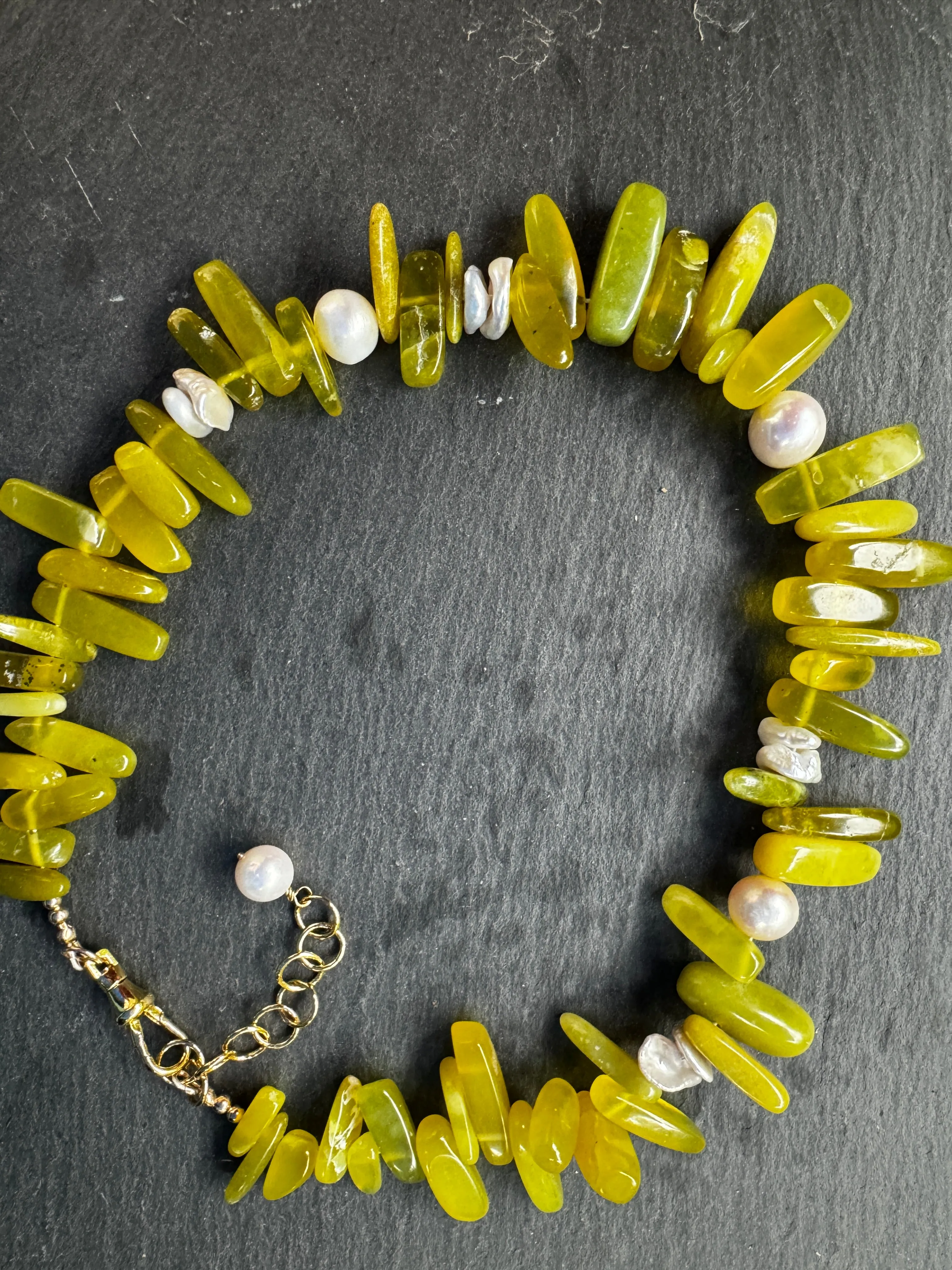 Korean Jade & Mixed Pearl Necklace