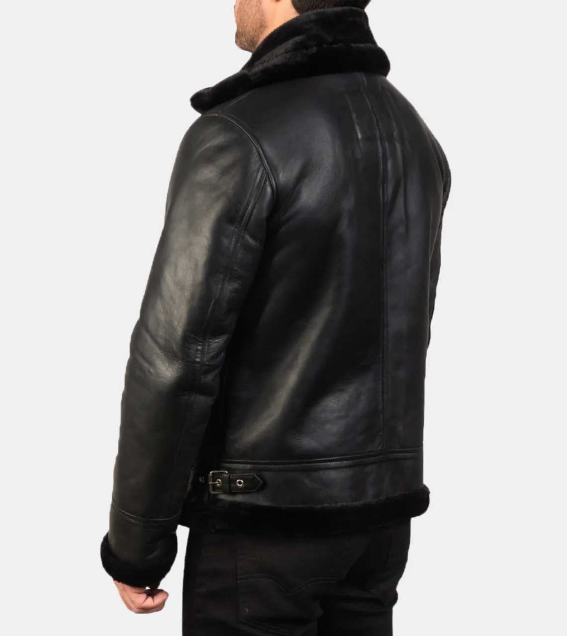 Lazarus Men's Black Shearling Leather Jacket