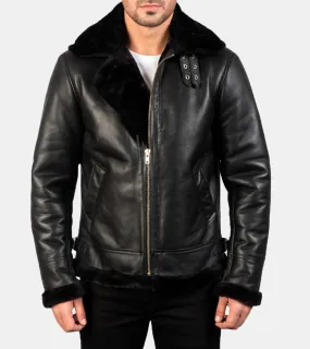 Lazarus Men's Black Shearling Leather Jacket