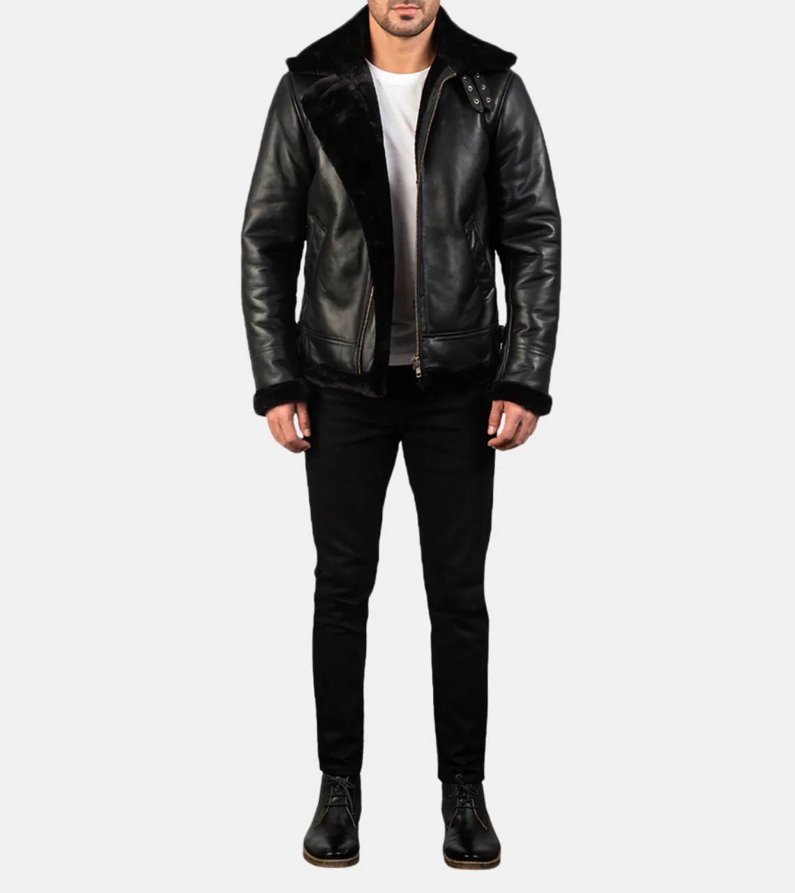 Lazarus Men's Black Shearling Leather Jacket