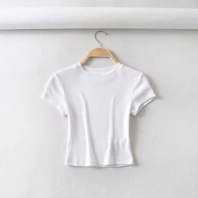 Lea Tee Cropped - White