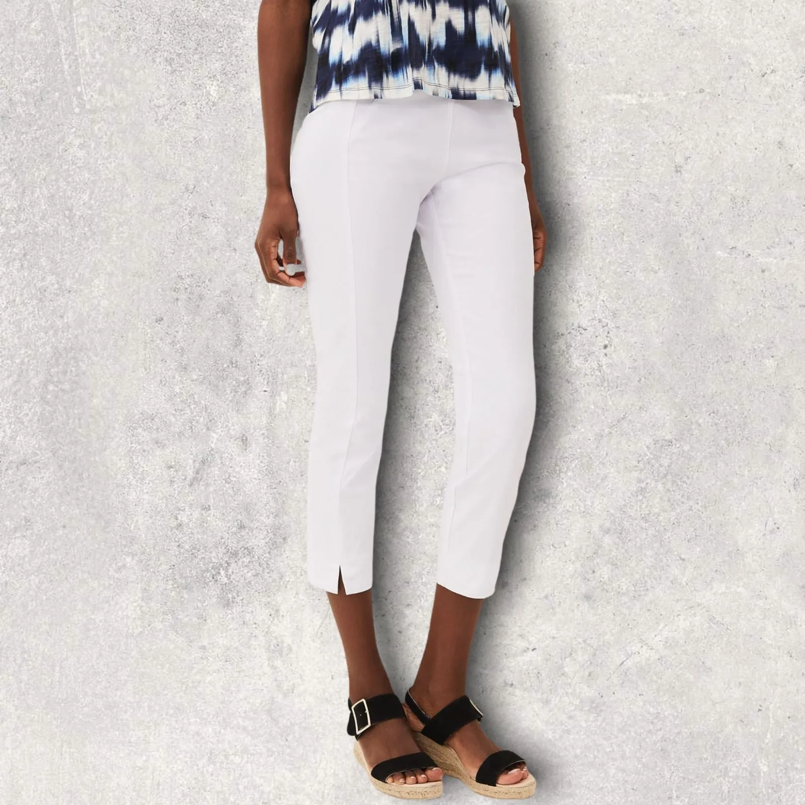 Libra White Cotton Summer Cropped Trousers UK 16 US 12 EU 44 BNWT RRP £89.95