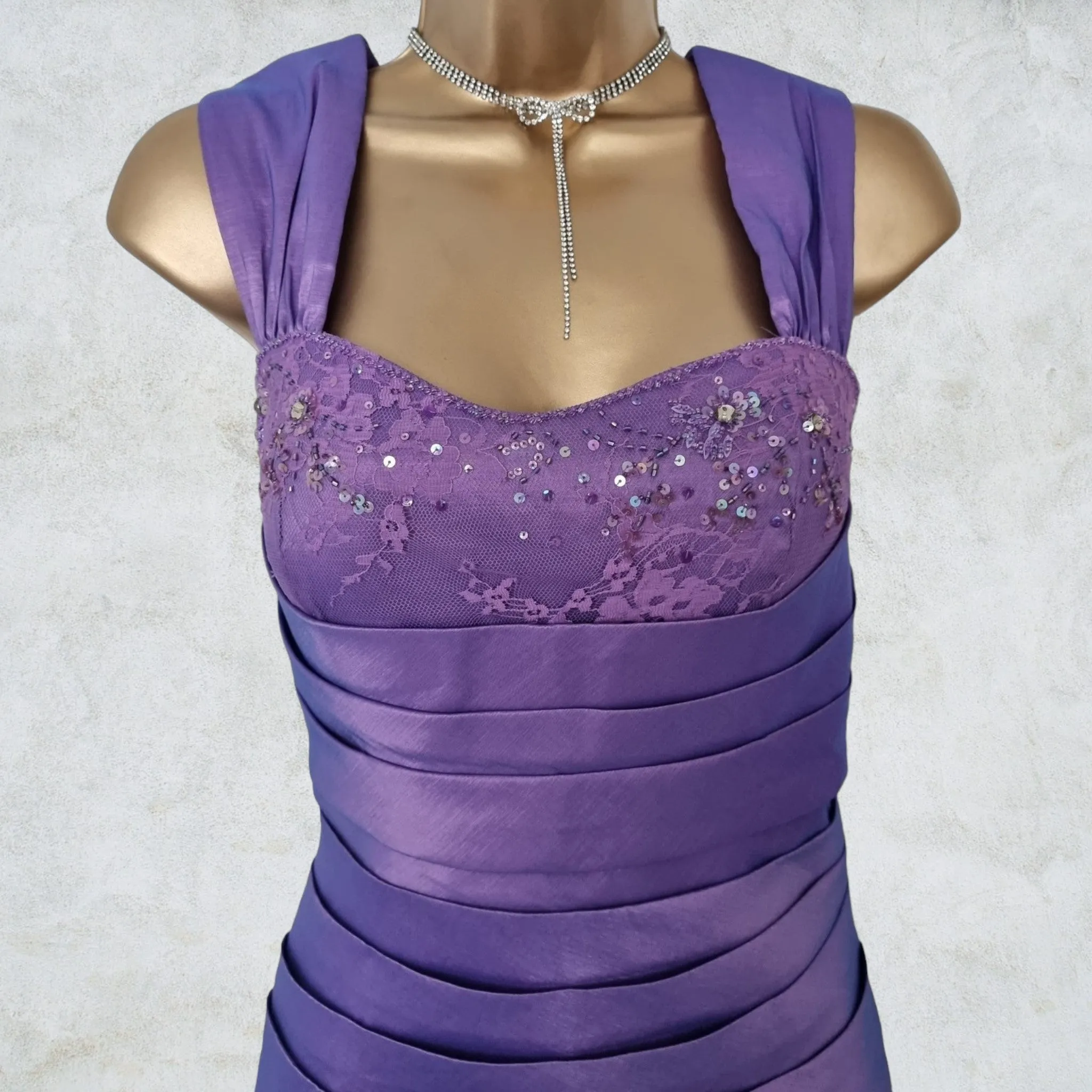 Libra Womens Lilac Embellished Dress & Bolero Jacket UK 12 US 8 EU 40