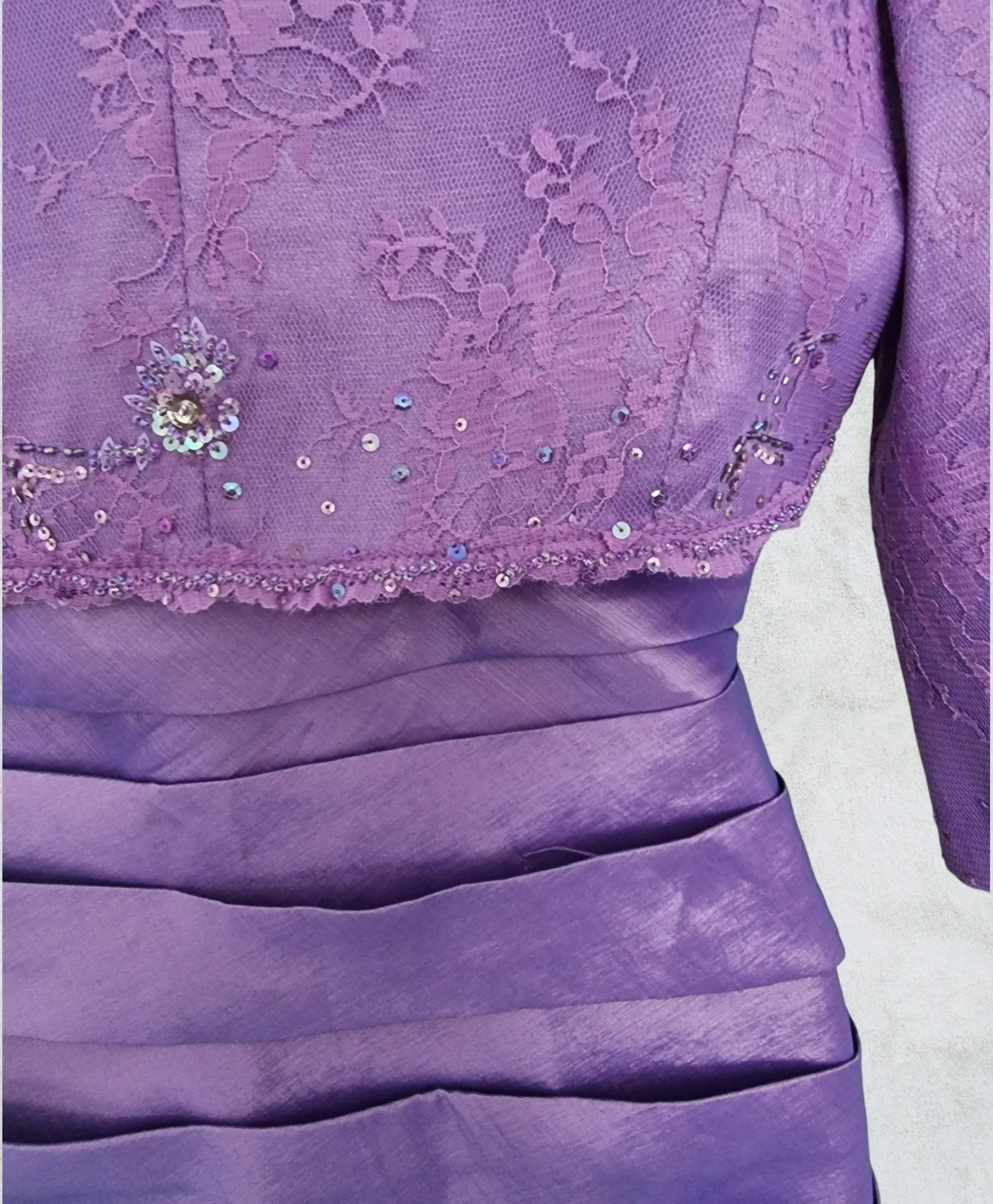 Libra Womens Lilac Embellished Dress & Bolero Jacket UK 12 US 8 EU 40