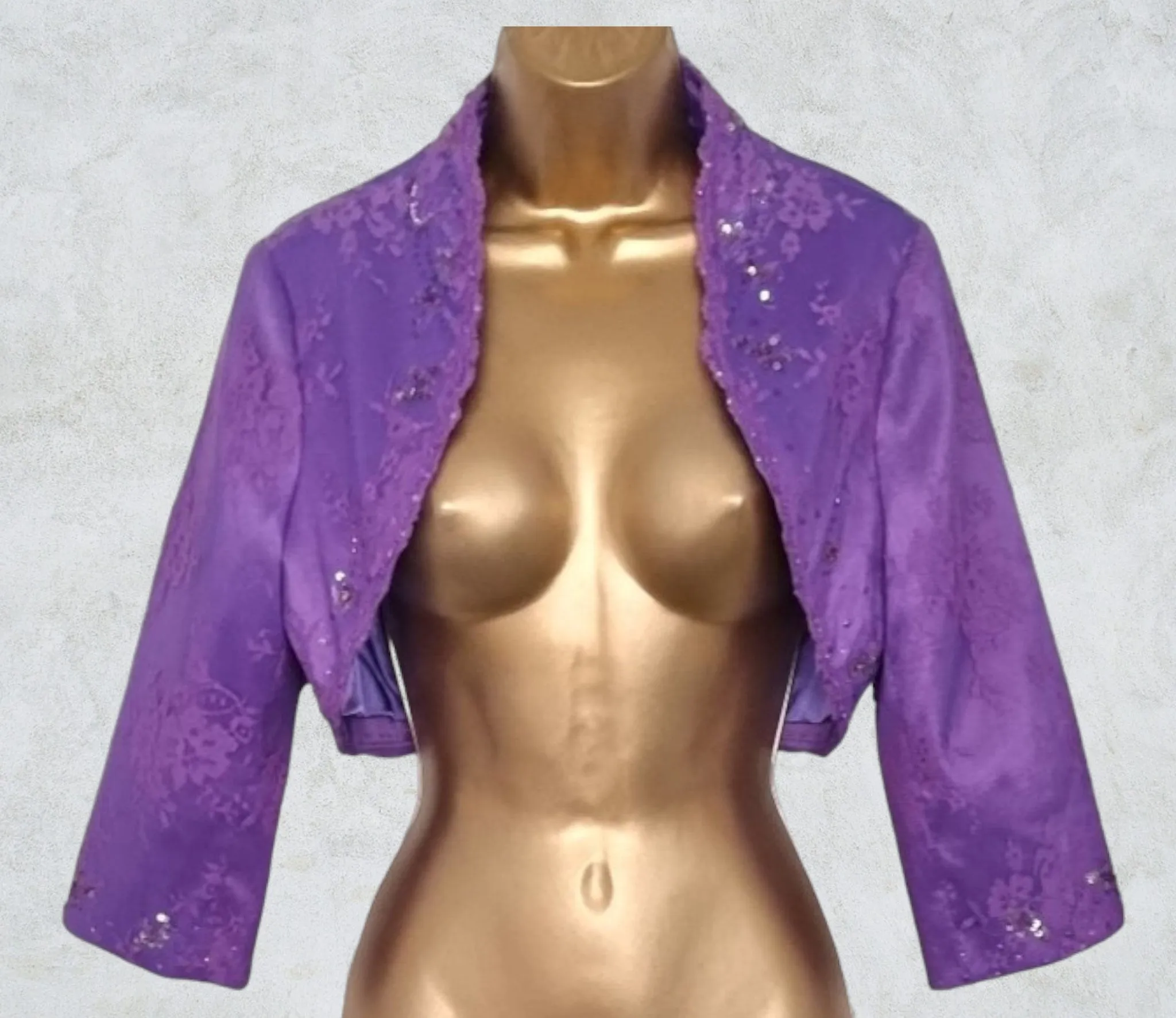 Libra Womens Lilac Embellished Dress & Bolero Jacket UK 12 US 8 EU 40