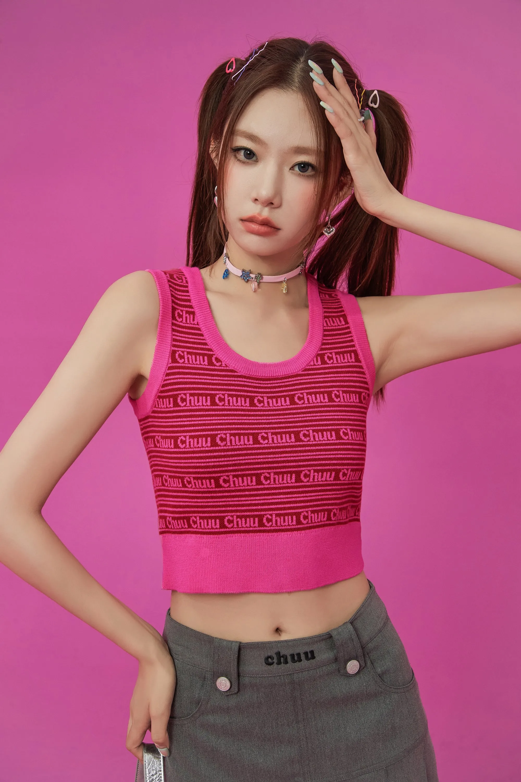 Logo Lettering Knit Sleeveless Top