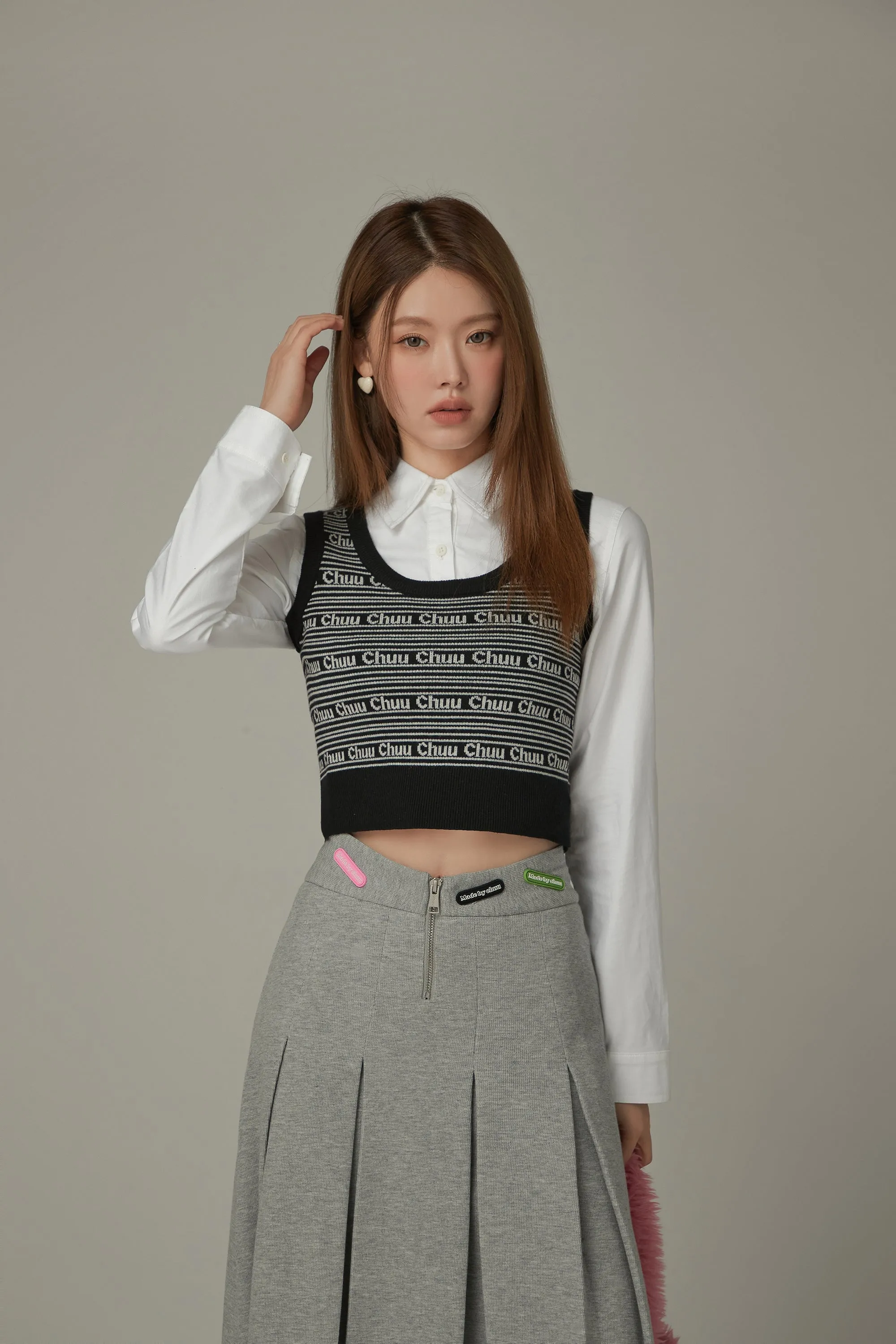 Logo Lettering Knit Sleeveless Top