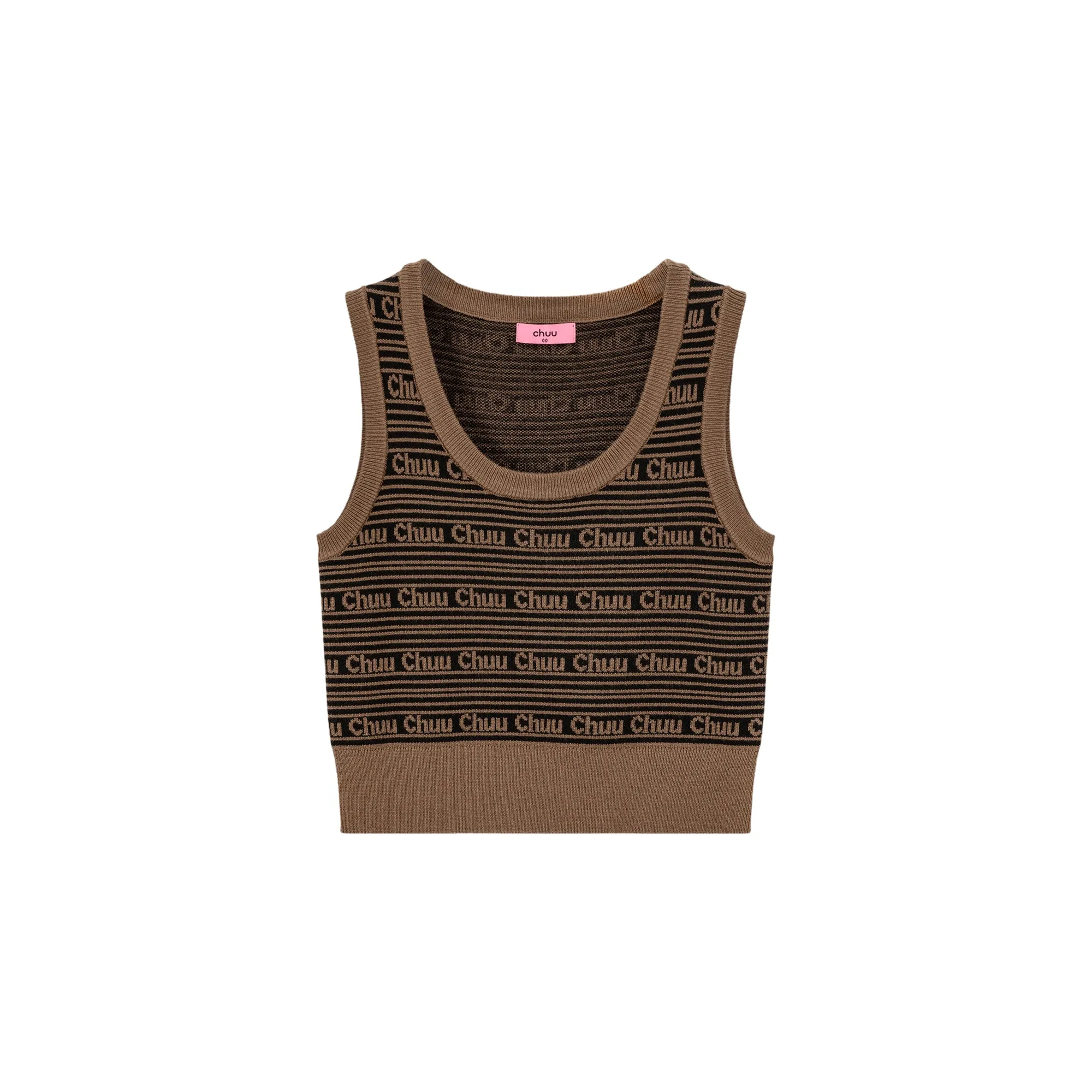 Logo Lettering Knit Sleeveless Top